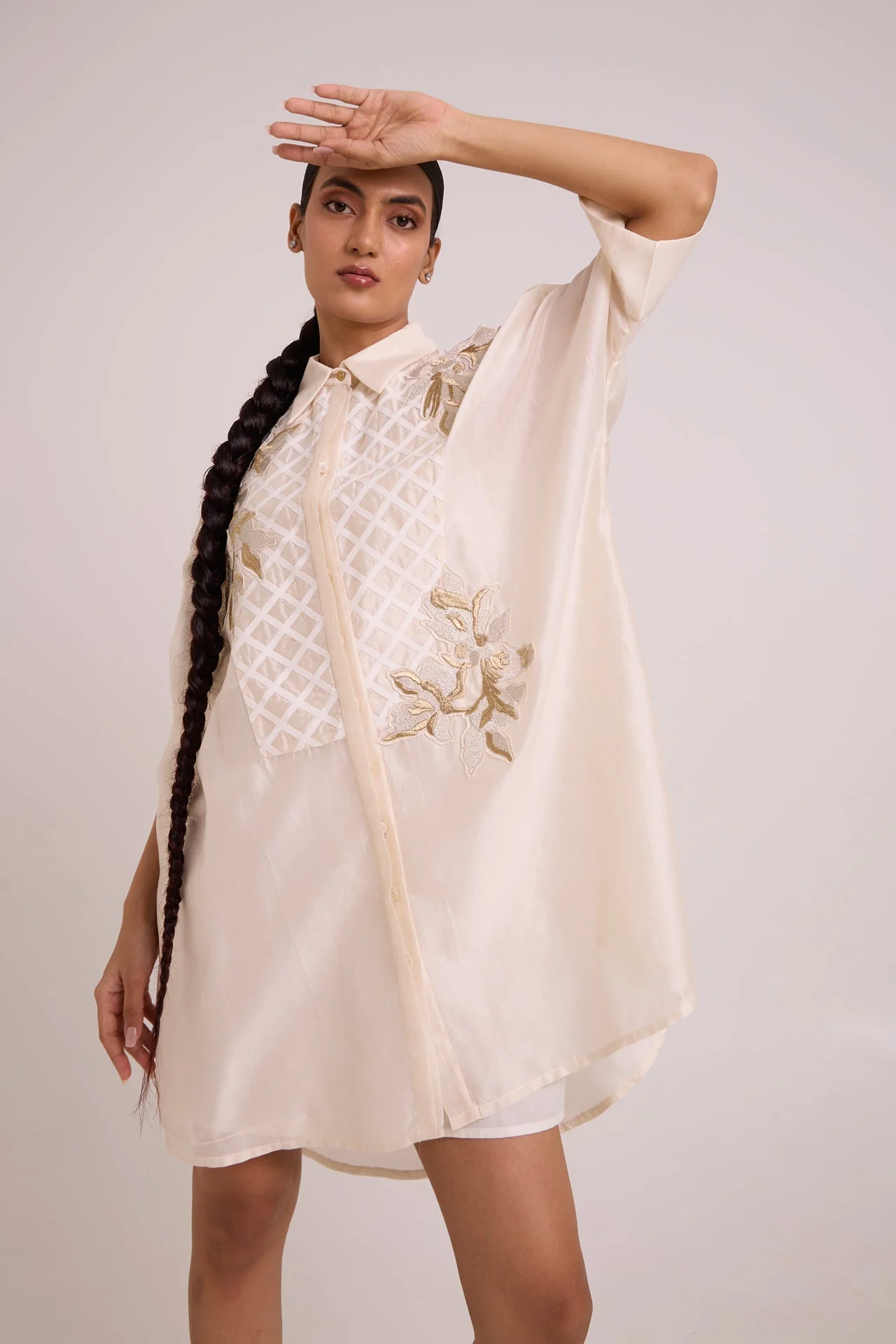 Mimi - Ivory Framed Shirt Dress - Image 5