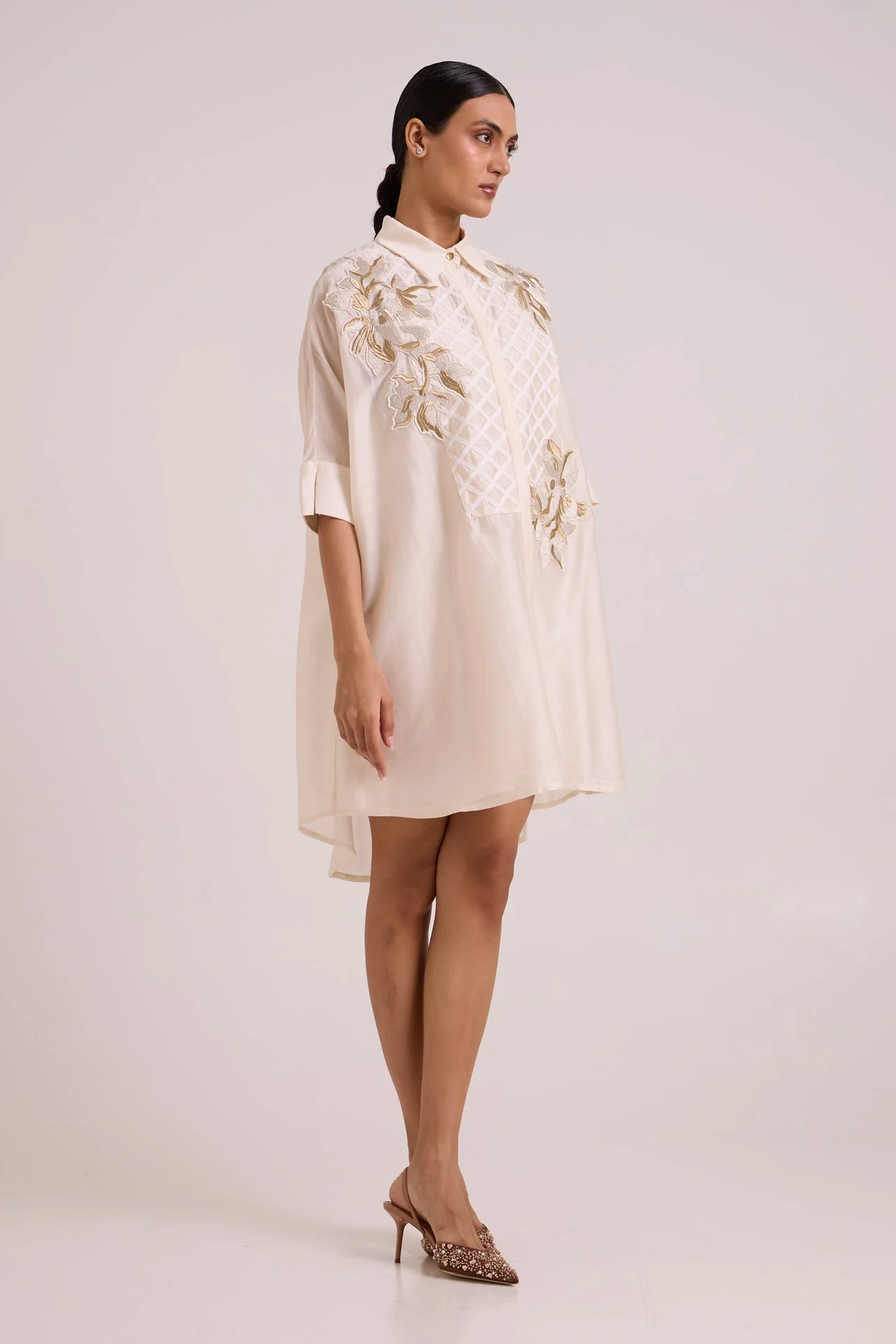 Mimi - Ivory Framed Shirt Dress - Image 7