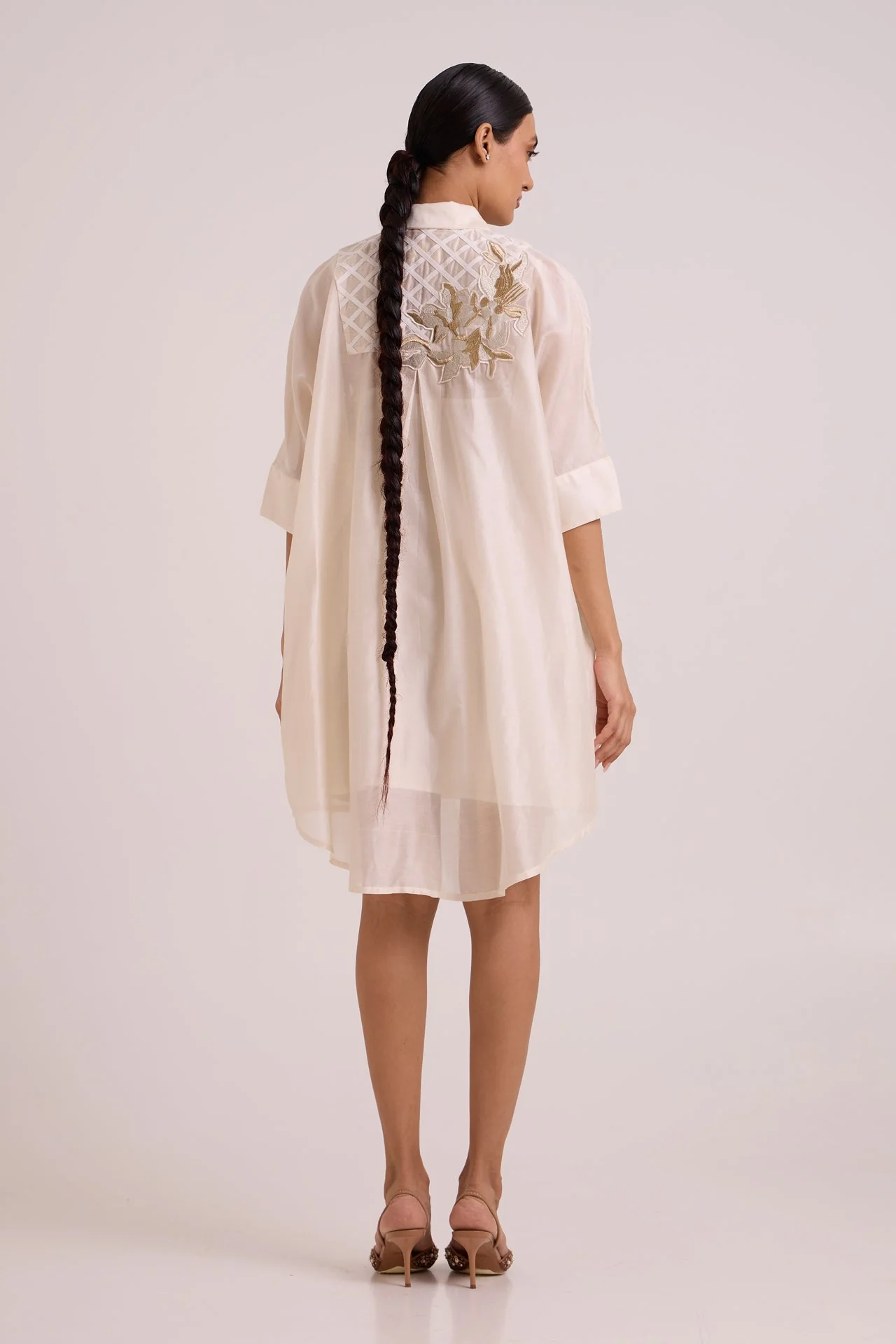Mimi - Ivory Framed Shirt Dress - Image 8