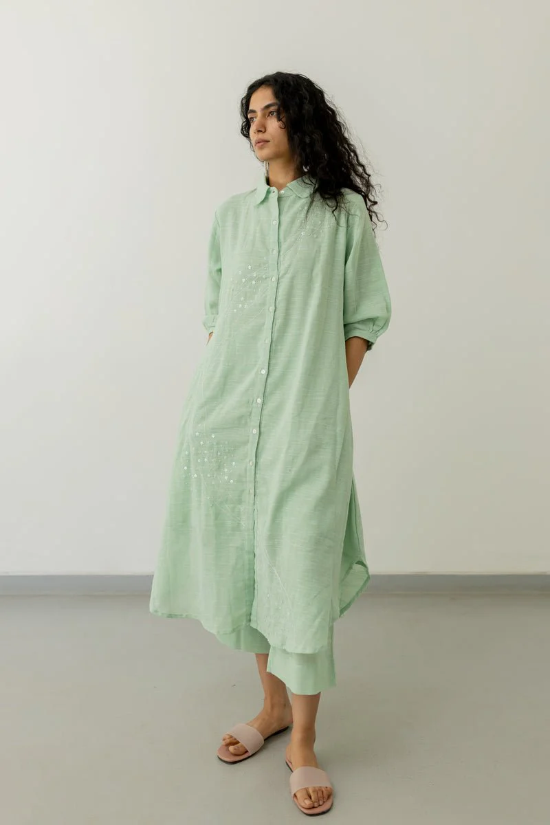 Mint Cotton Tunic and Pants Set - Image 4