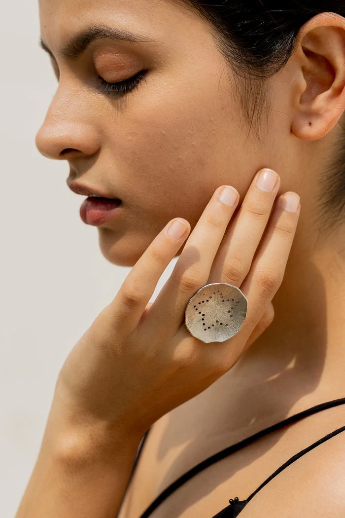 Mogra Solid Ring in Silver