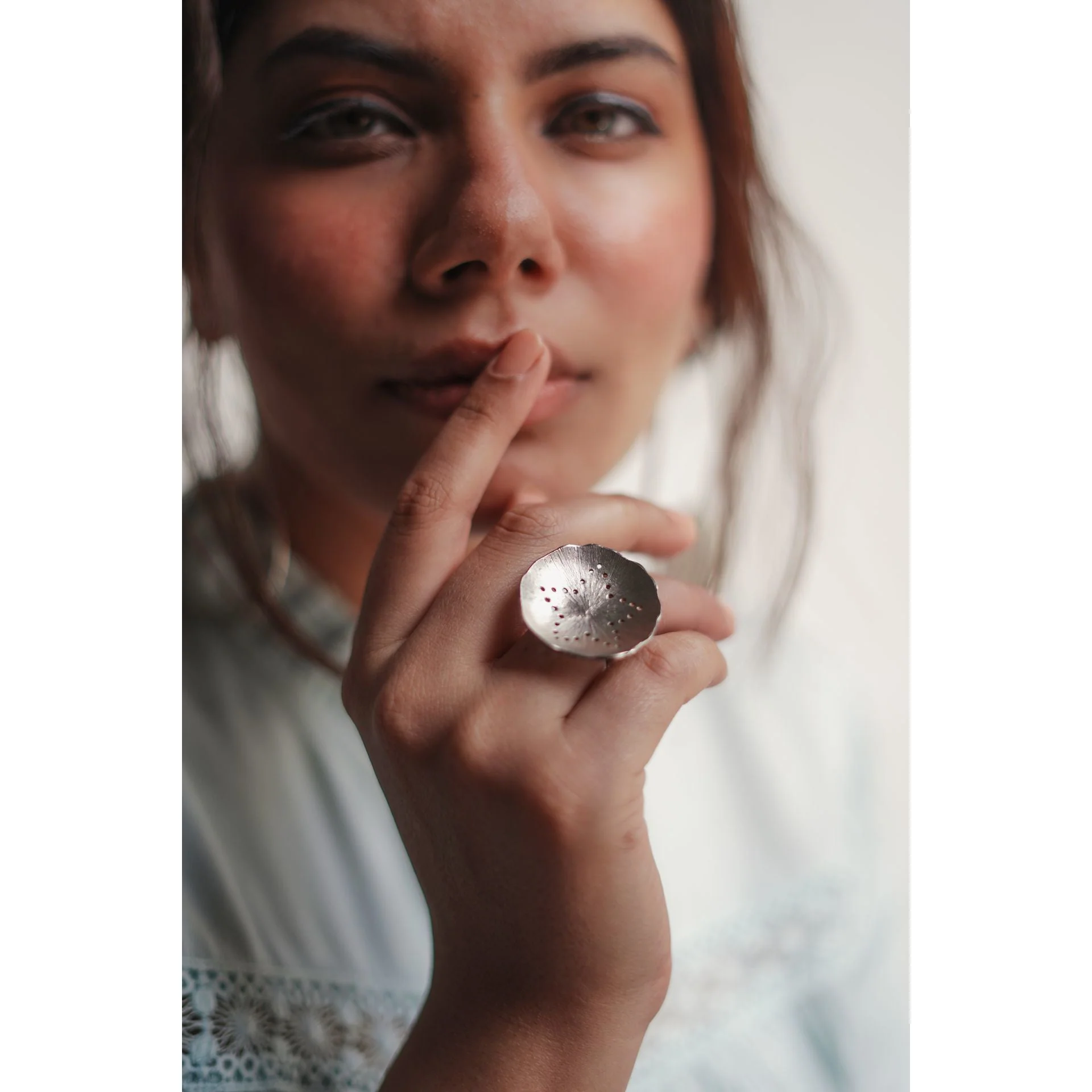 Mogra Solid Ring in Silver - Image 2