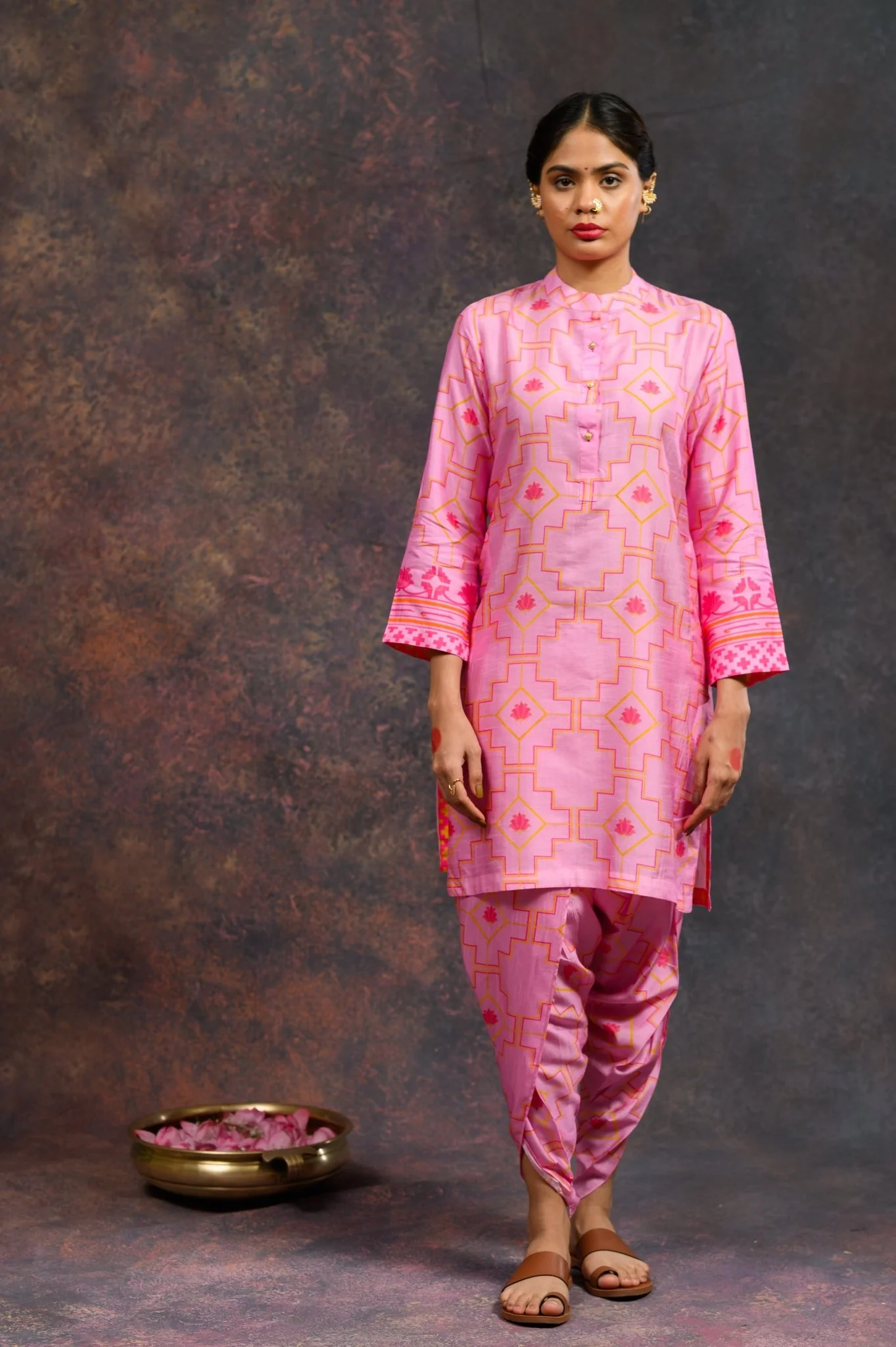 Morbagh Pink Dhoti Set