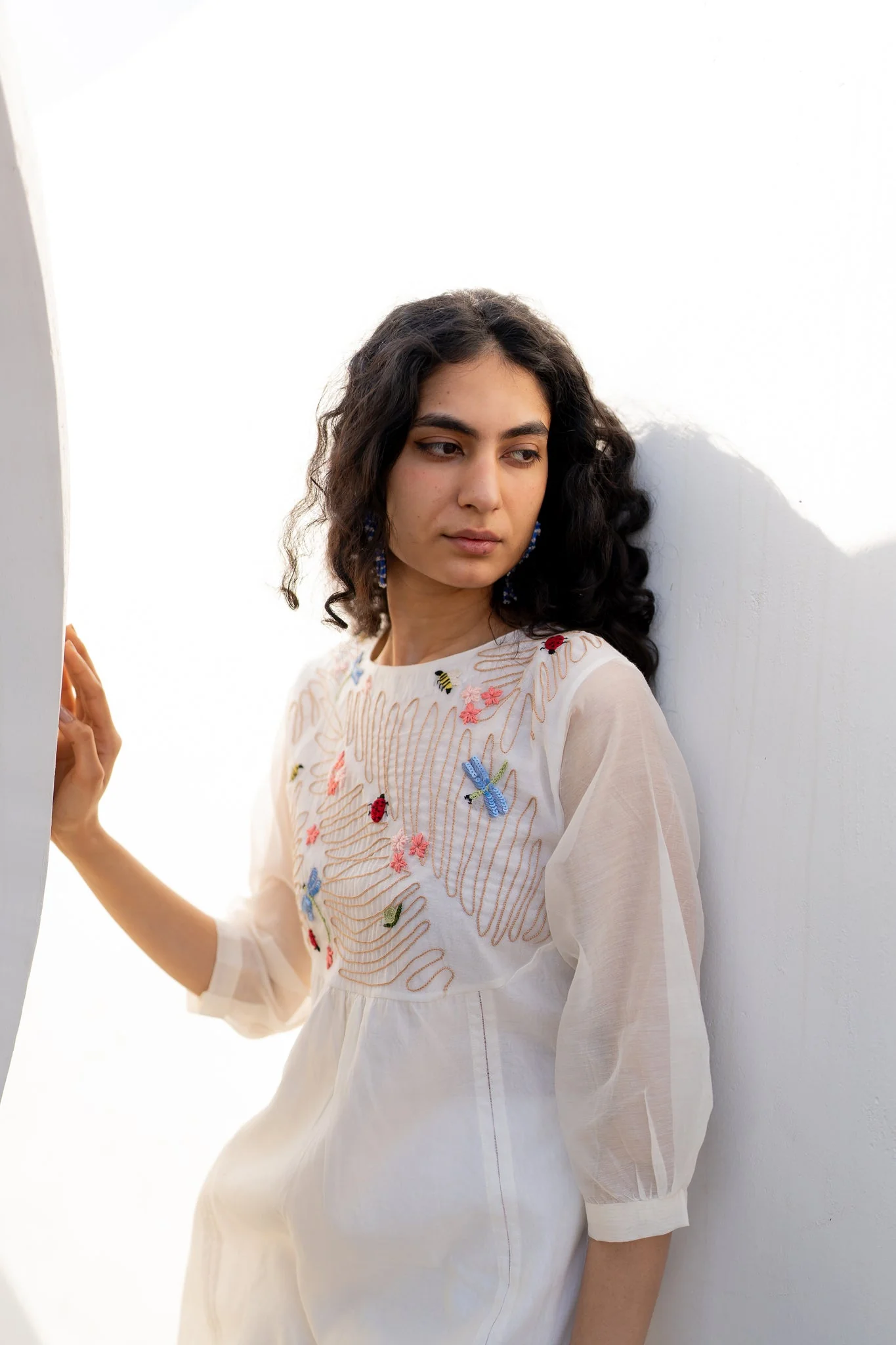 Morning Garden Chanderi Kurta and Palazzos Set - Image 6