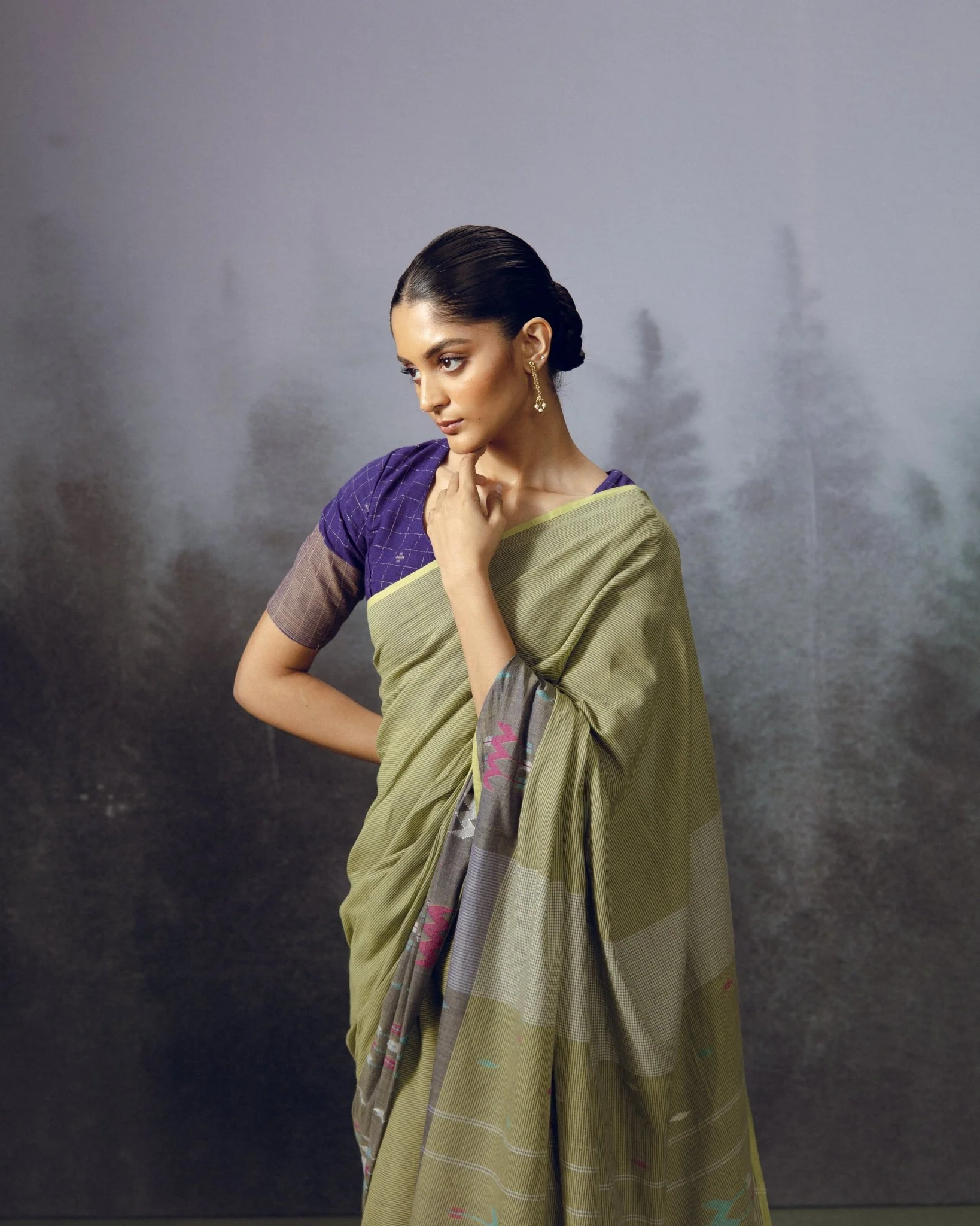 Moss Jamdani Saree - Image 3