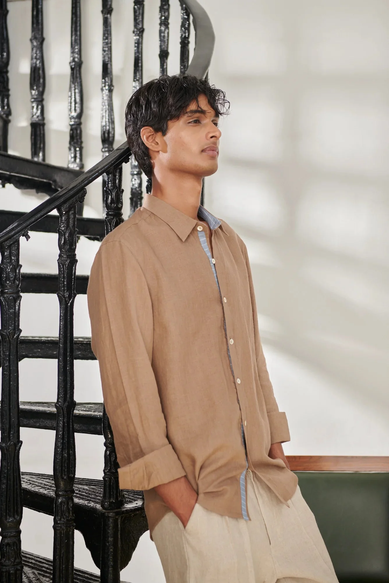 Mousse Linen Men's Oxford Shirt - Slim Fit - Image 2