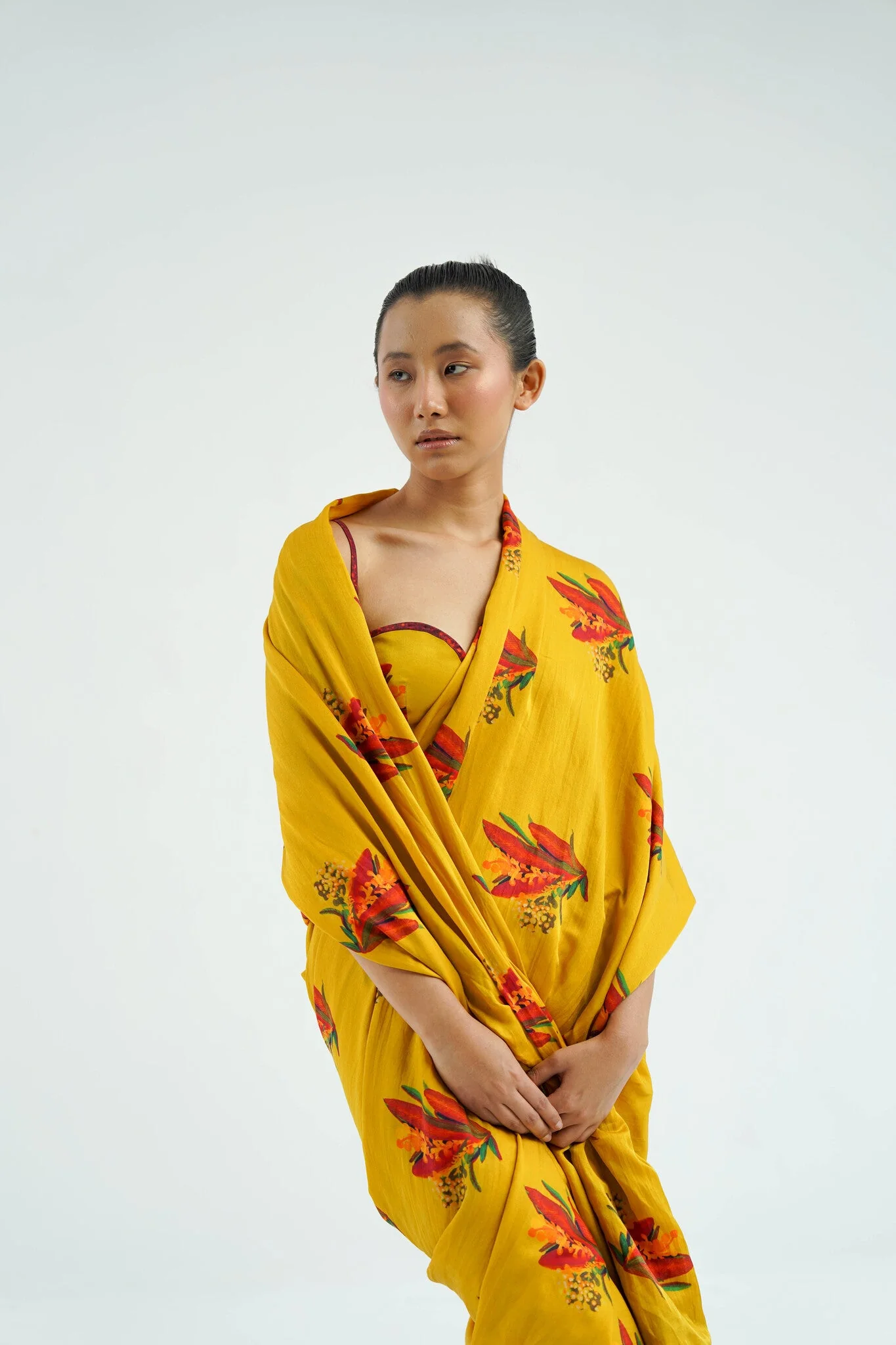 Mustard Firefly Saree - Image 4