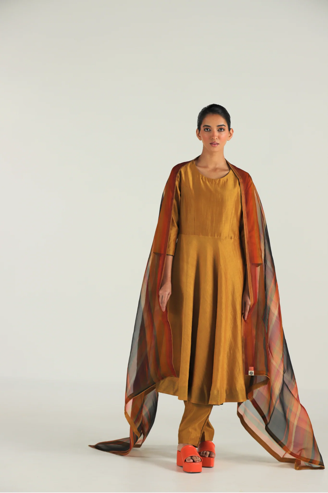 Mustard Ghera Anarkali Set - Image 3