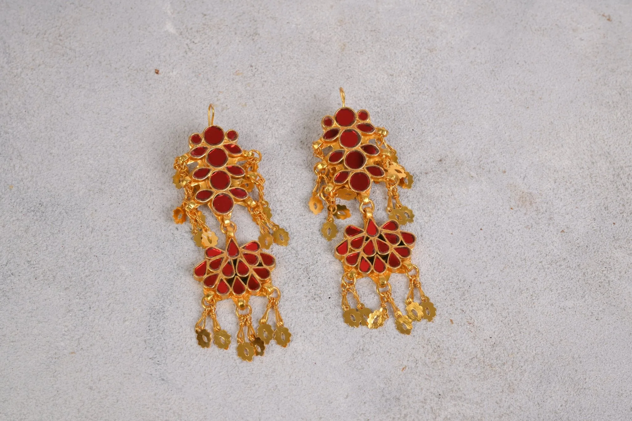 Nadiya Earrings in Red - Image 3