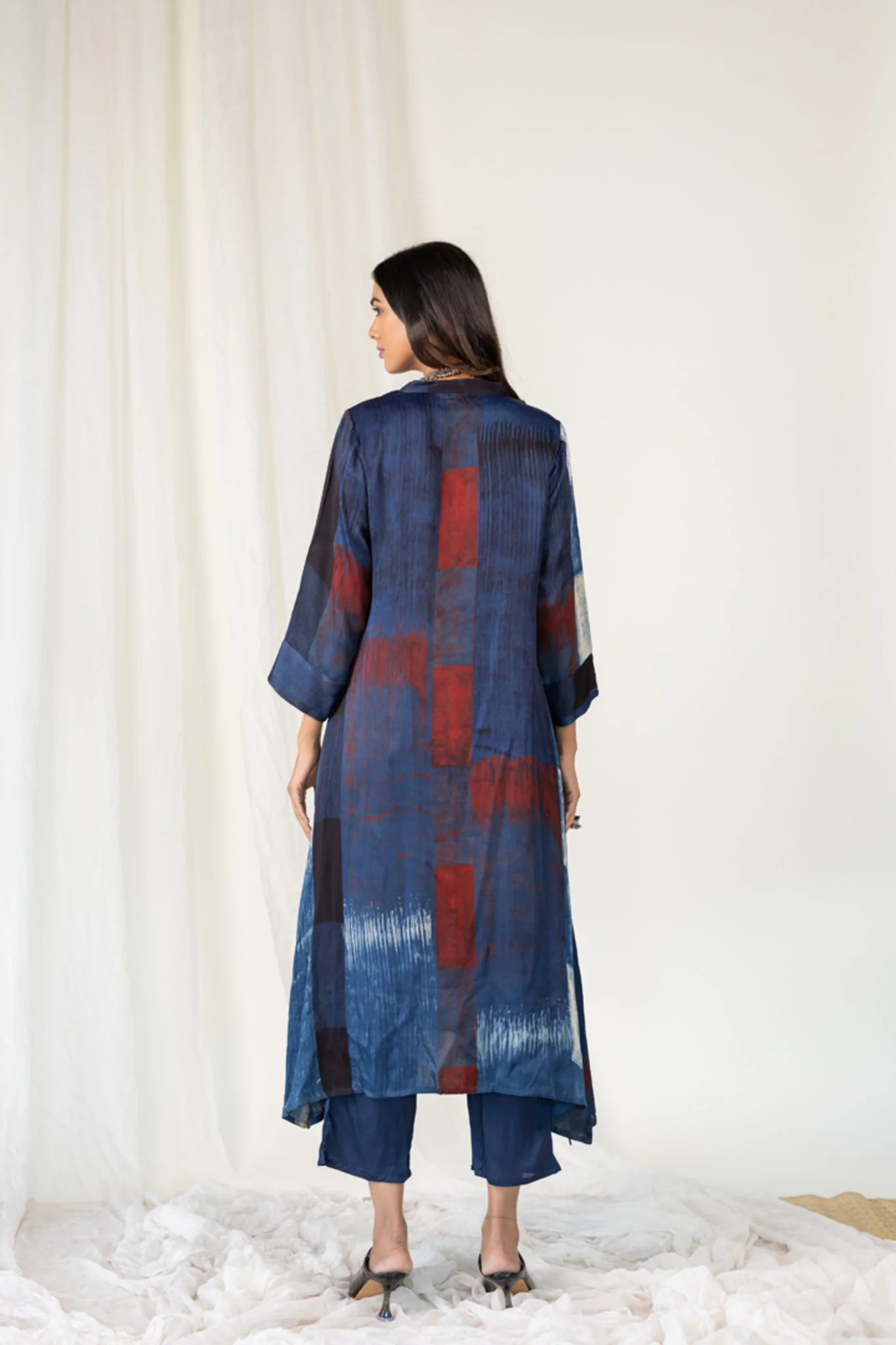 Navy Crimson Streak Kurta - Image 10
