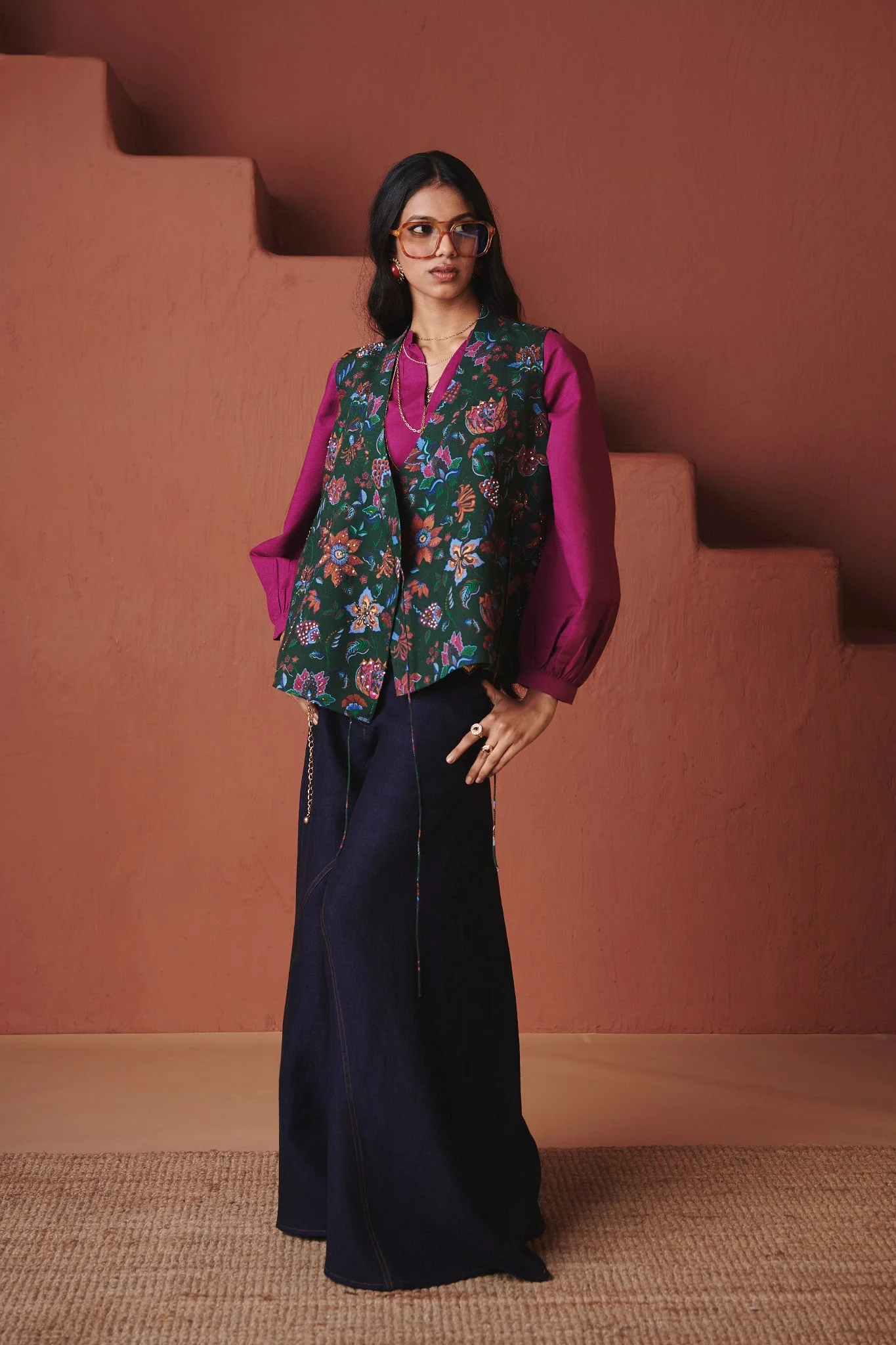 Neel Linen Denim Flared Pants - Image 4