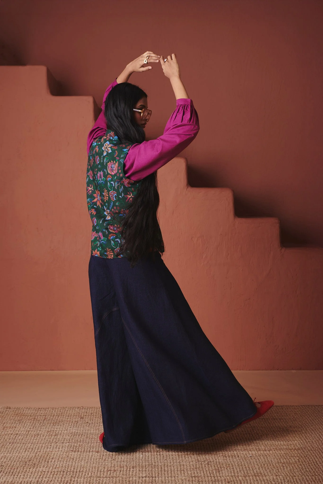 Neel Linen Denim Flared Pants - Image 6