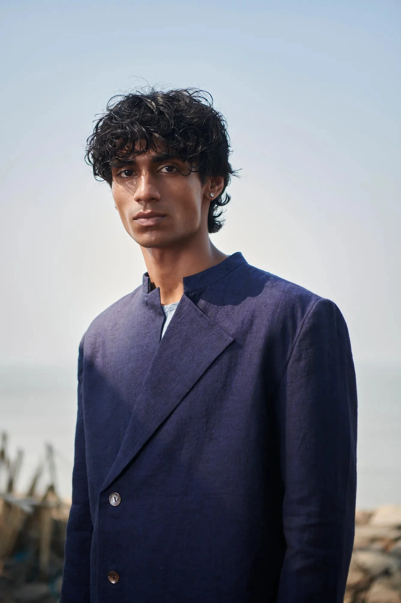Neel Linen Men's Bandhgala Jacket - Image 2