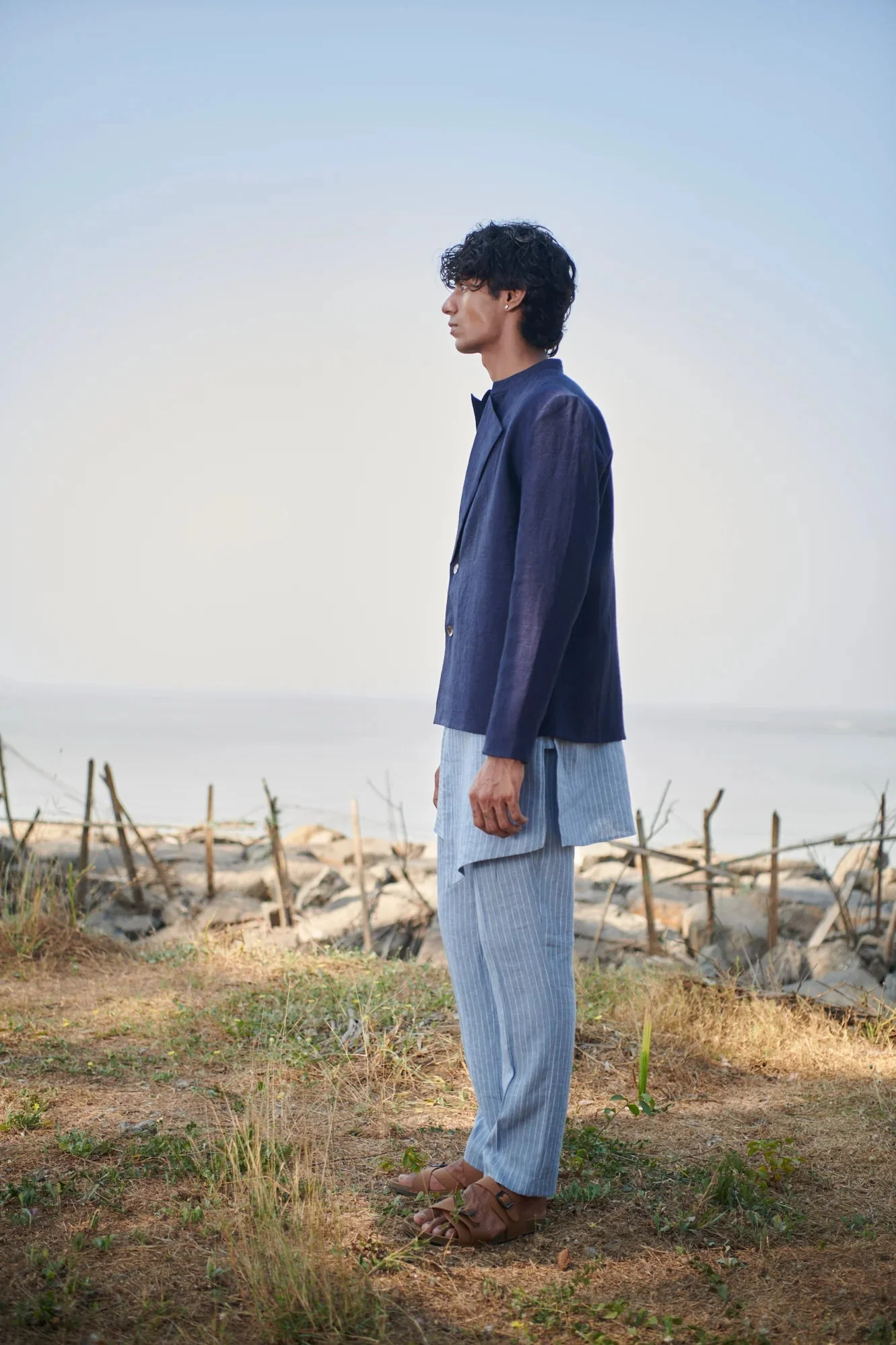 Neel Linen Men's Bandhgala Jacket - Image 4