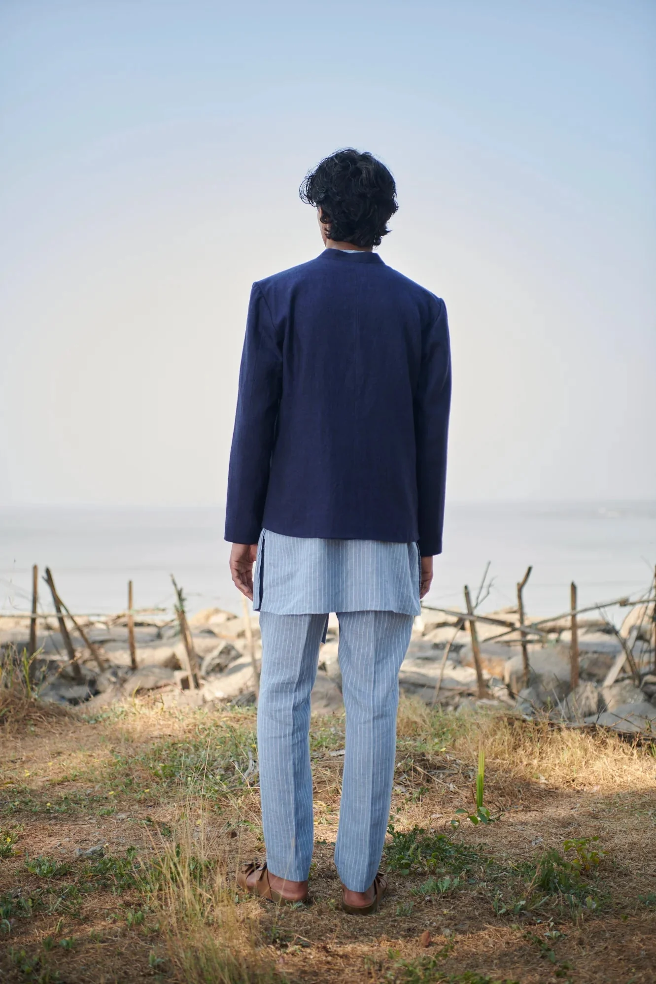 Neel Linen Men's Bandhgala Jacket - Image 5