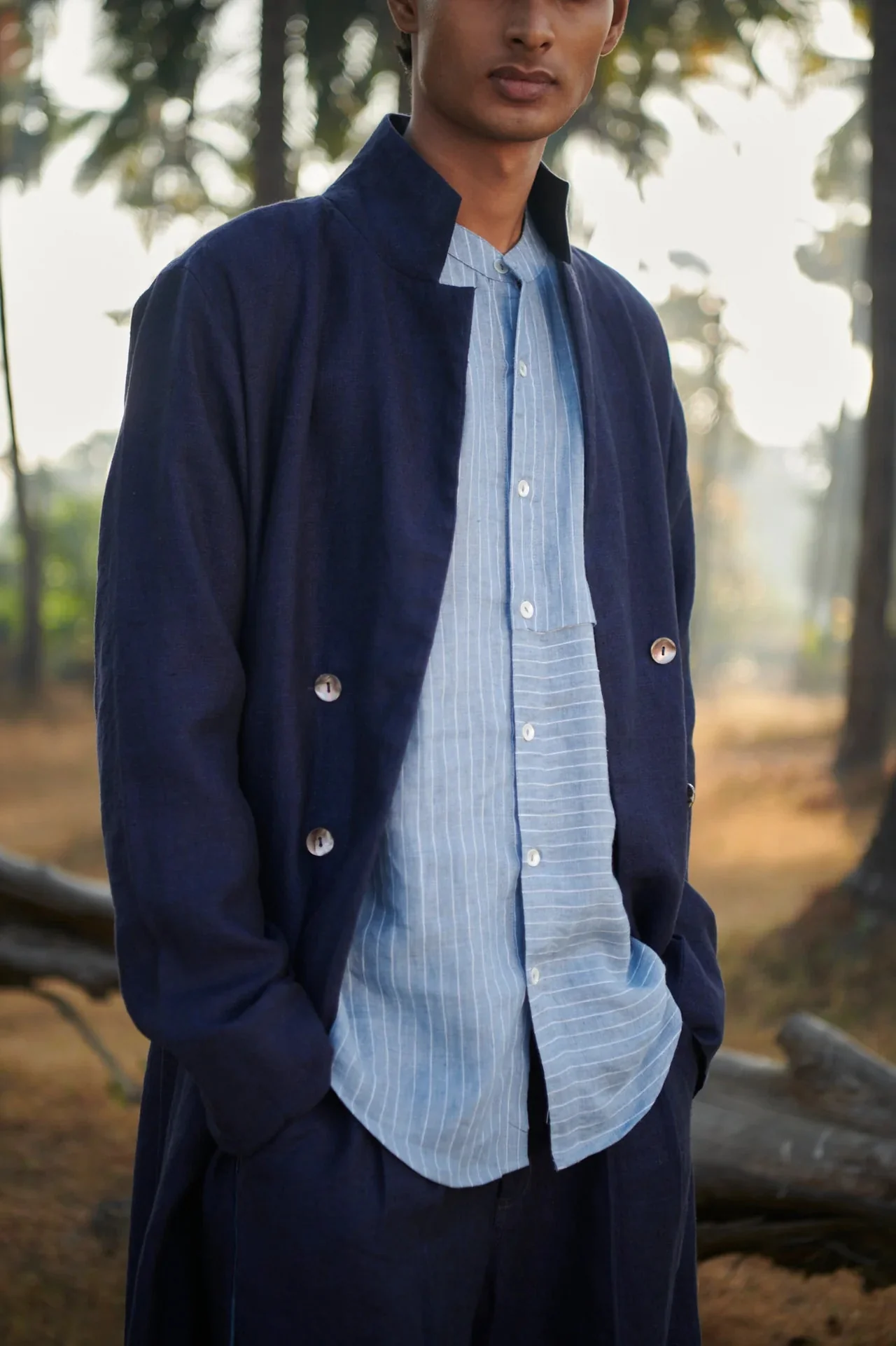 Neel Linen Men's Summer Trench - Image 5