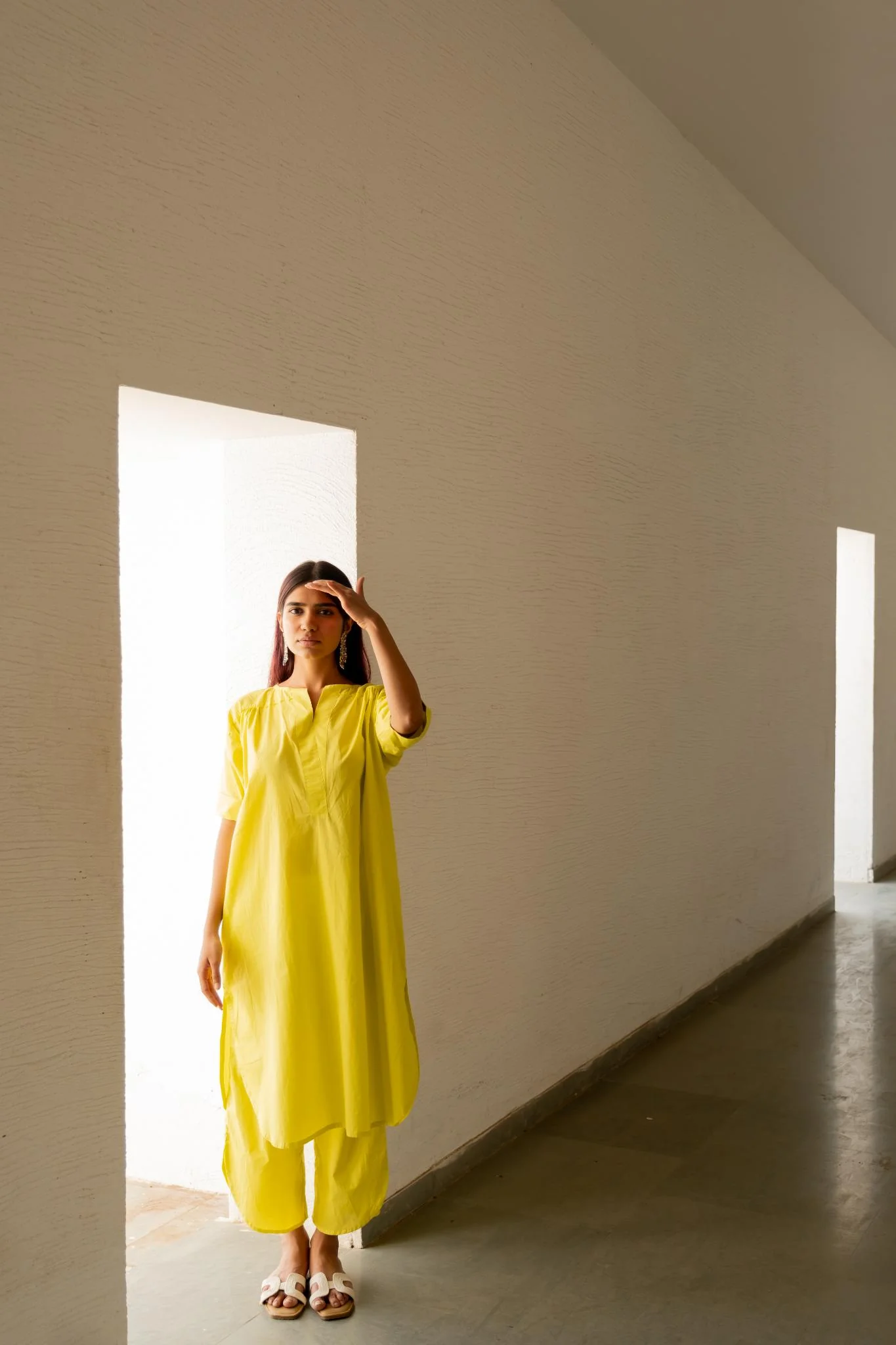 Neembu Yellow Tunic with Pants - Image 2