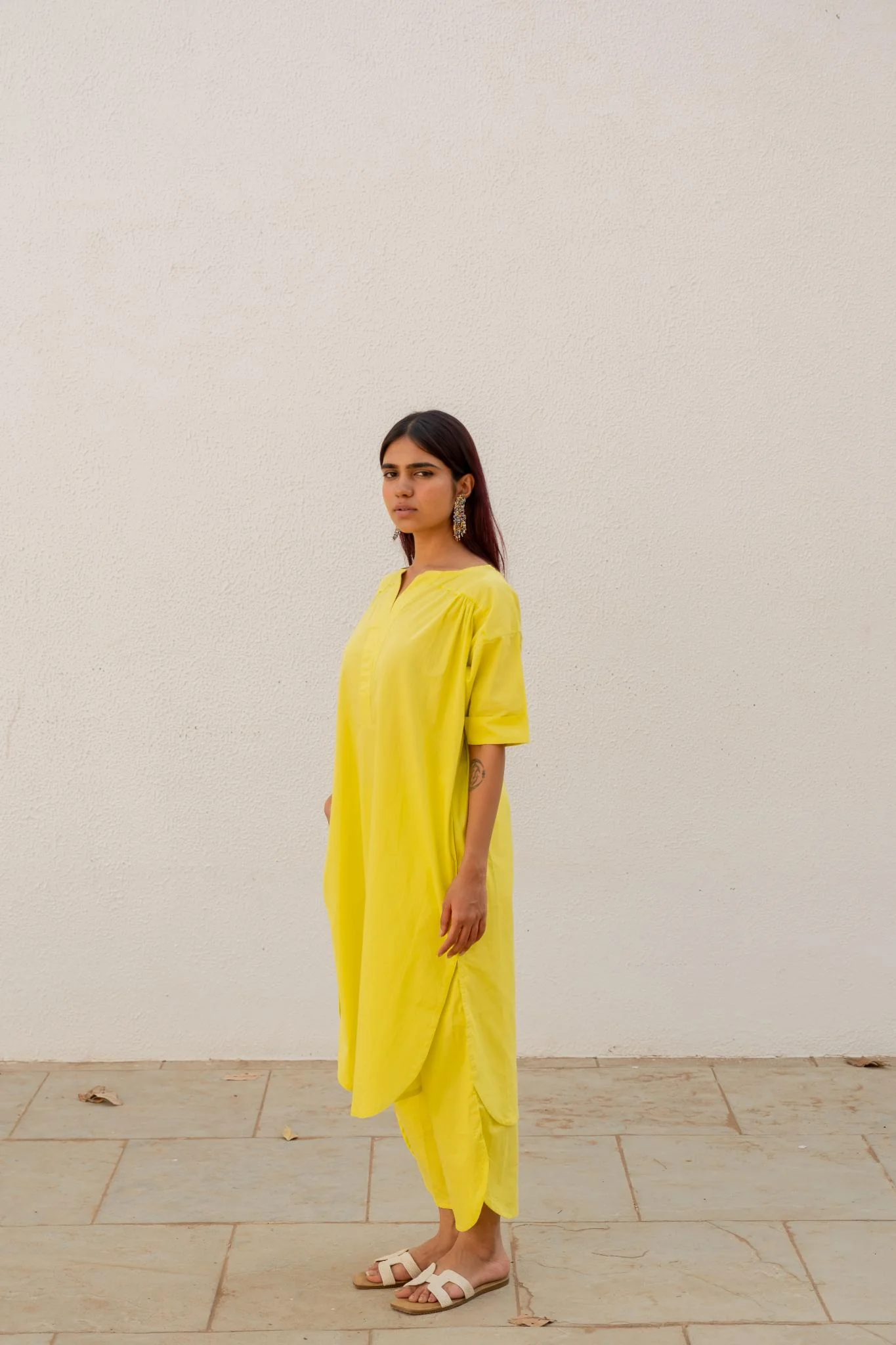 Neembu Yellow Tunic with Pants - Image 9