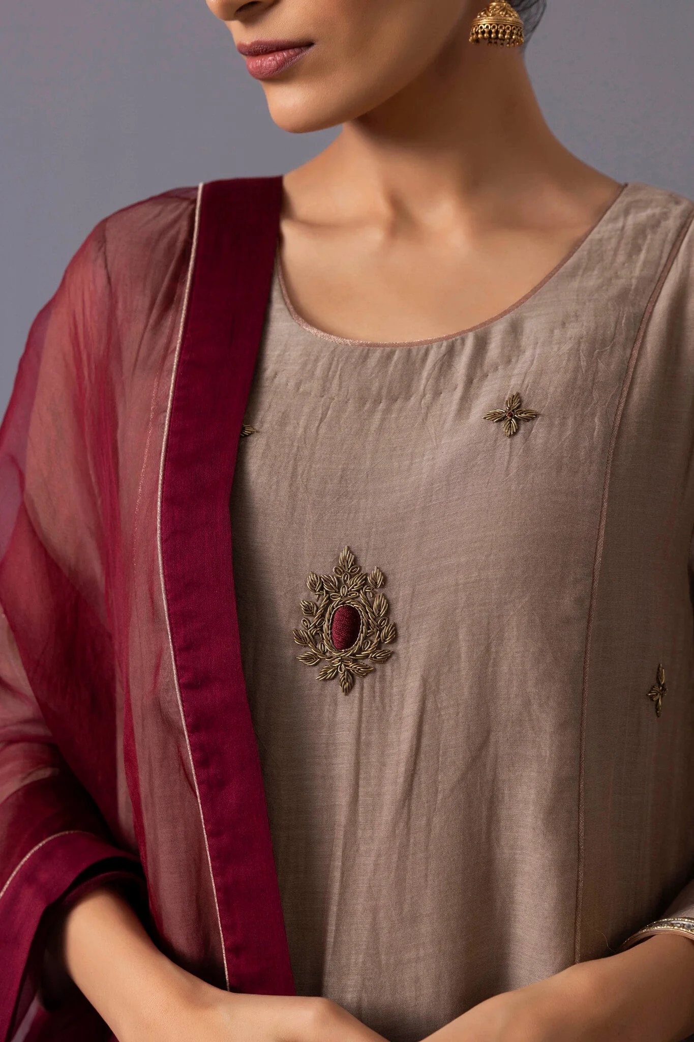 Noor Kurta Set - Beige - Image 2