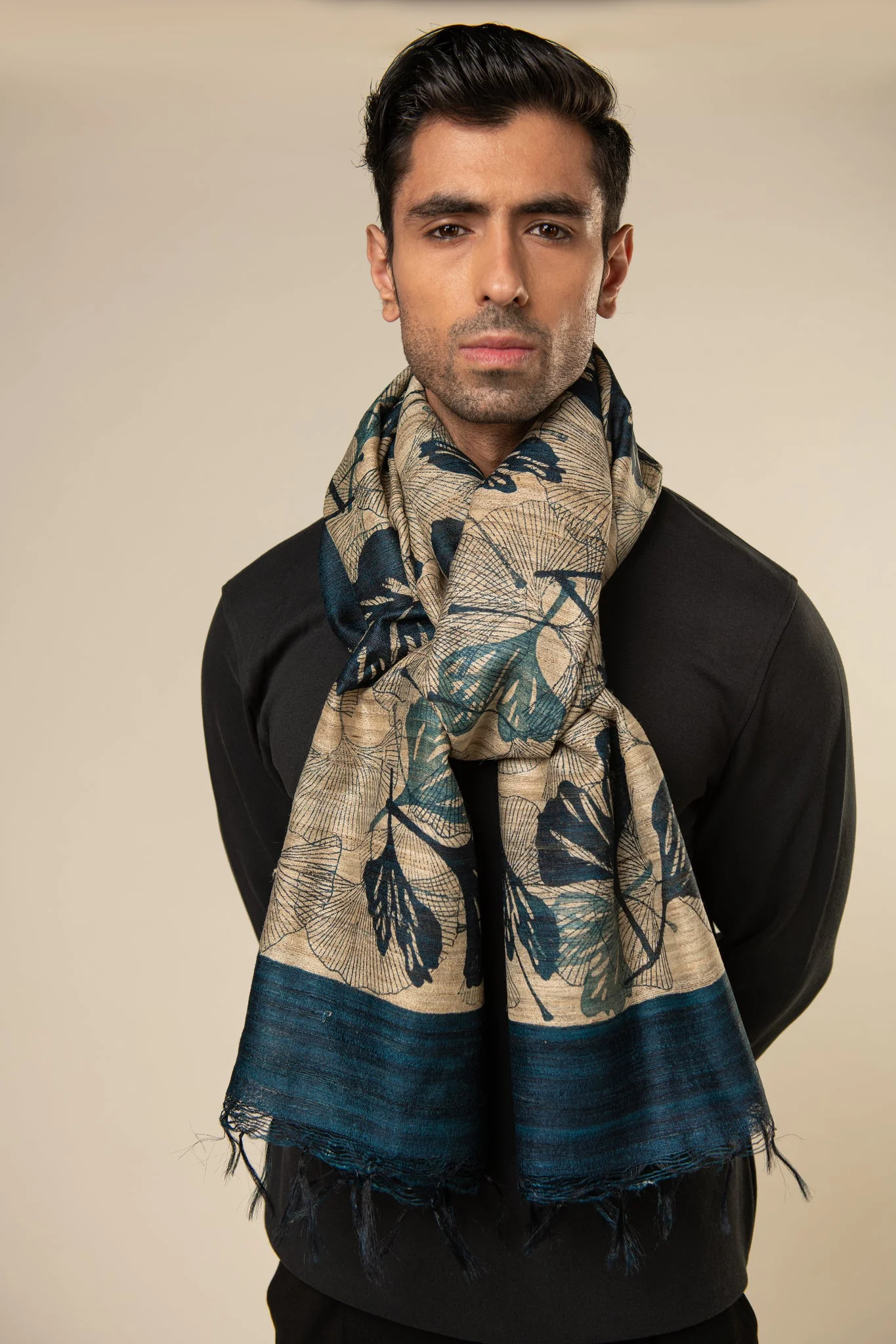 Oak Tussar Peace Silk Scarf - Image 2