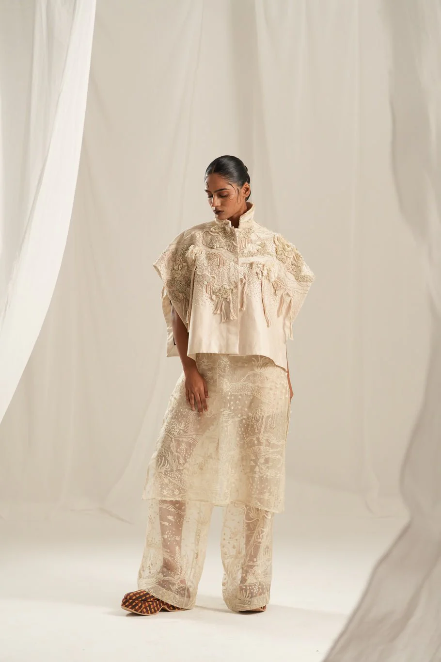 Off White Emb. Jacket - Image 4