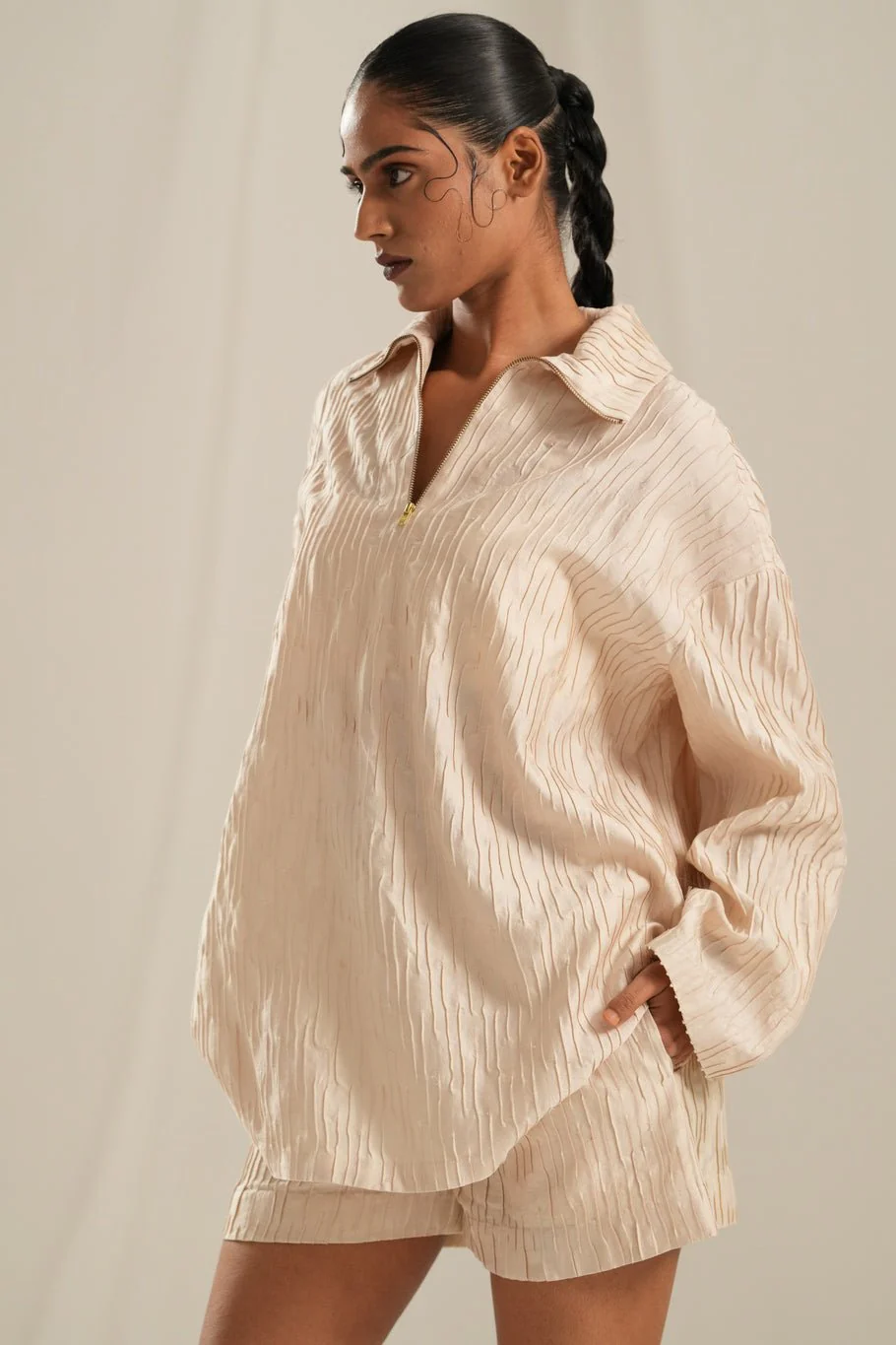 Off White Textured Co-ord Set - Image 2