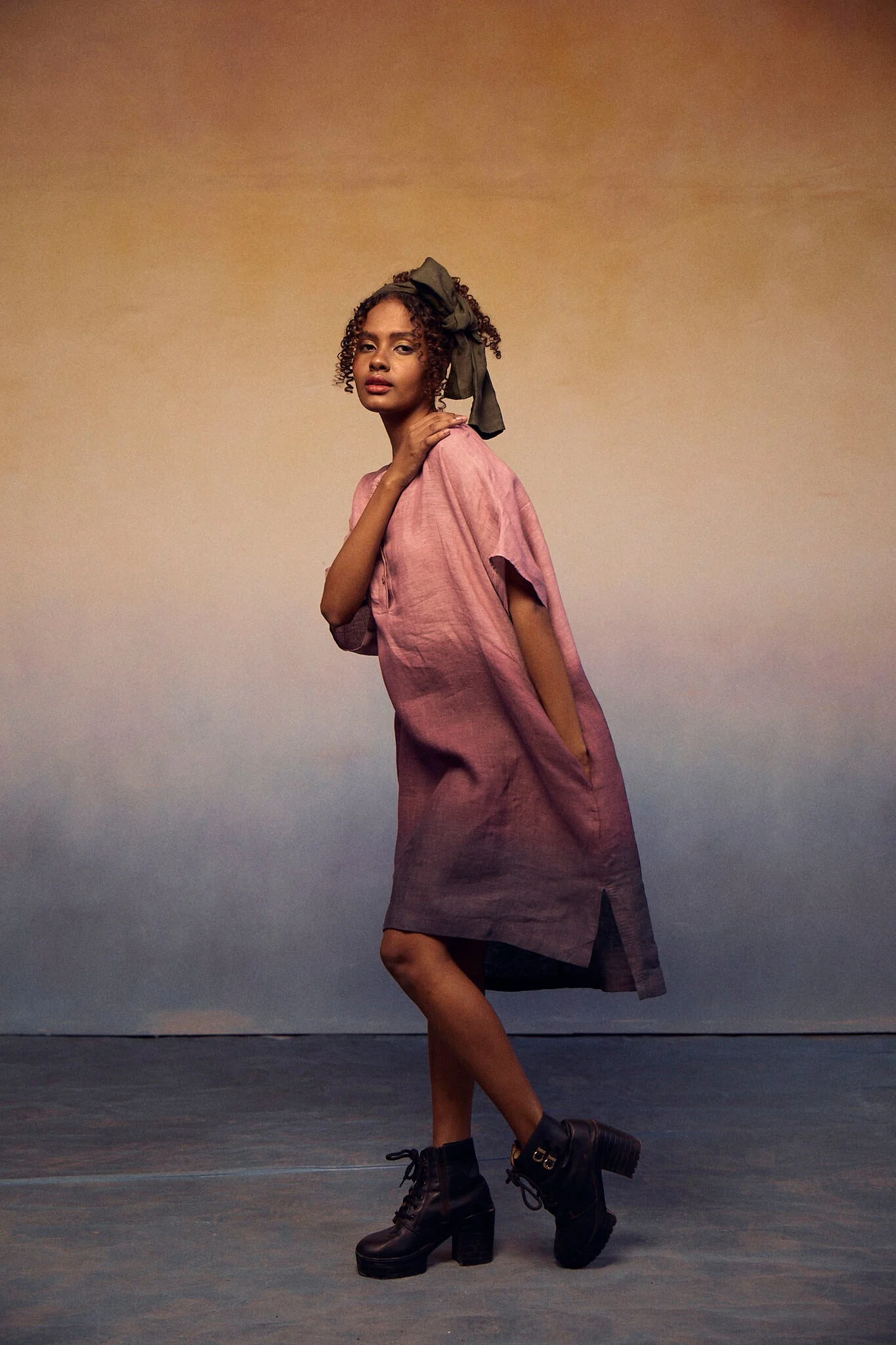 Ombre Block Dress - Lavender - Image 2