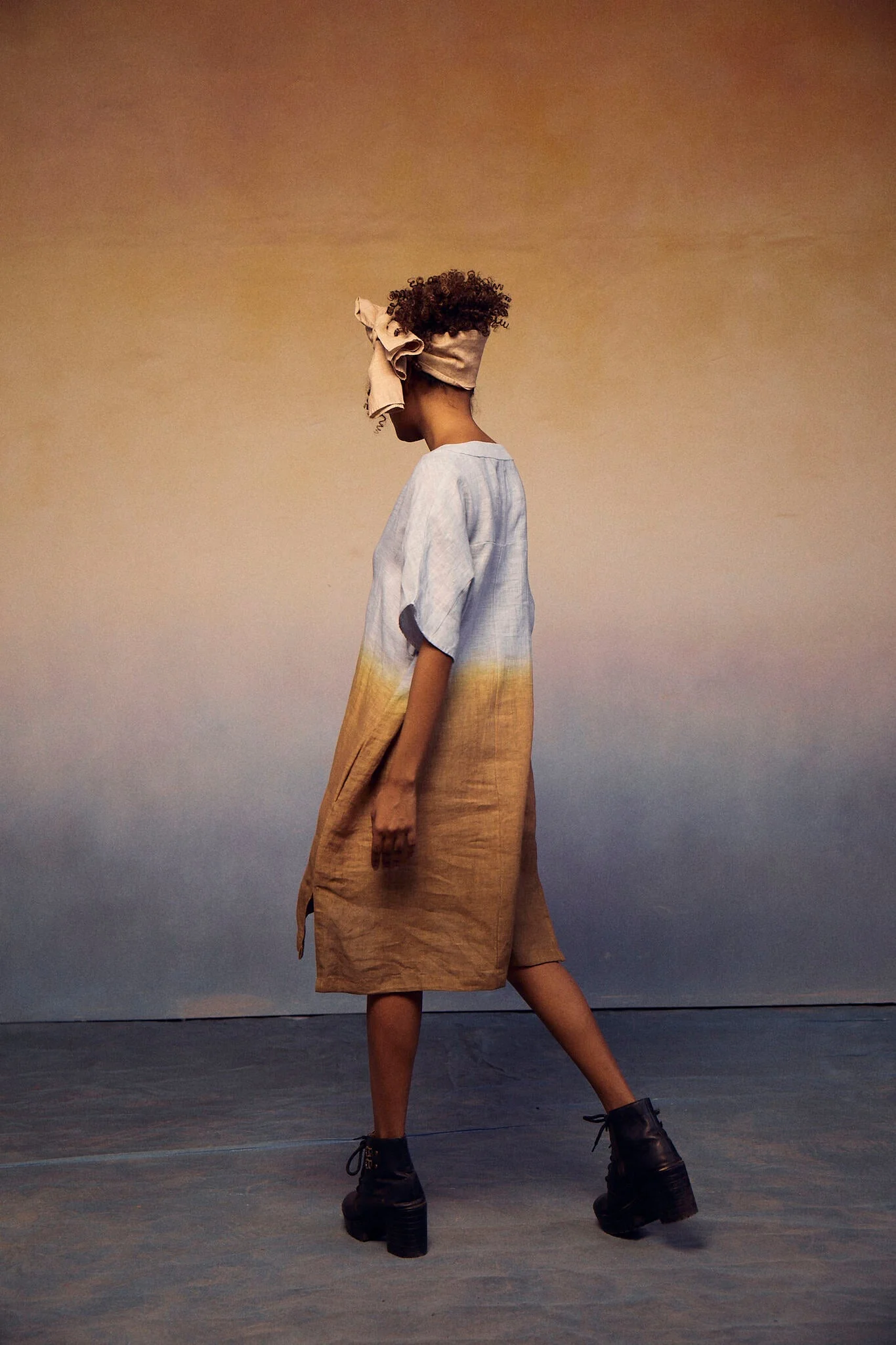Ombre Block Dress - Smoke Blue - Image 2