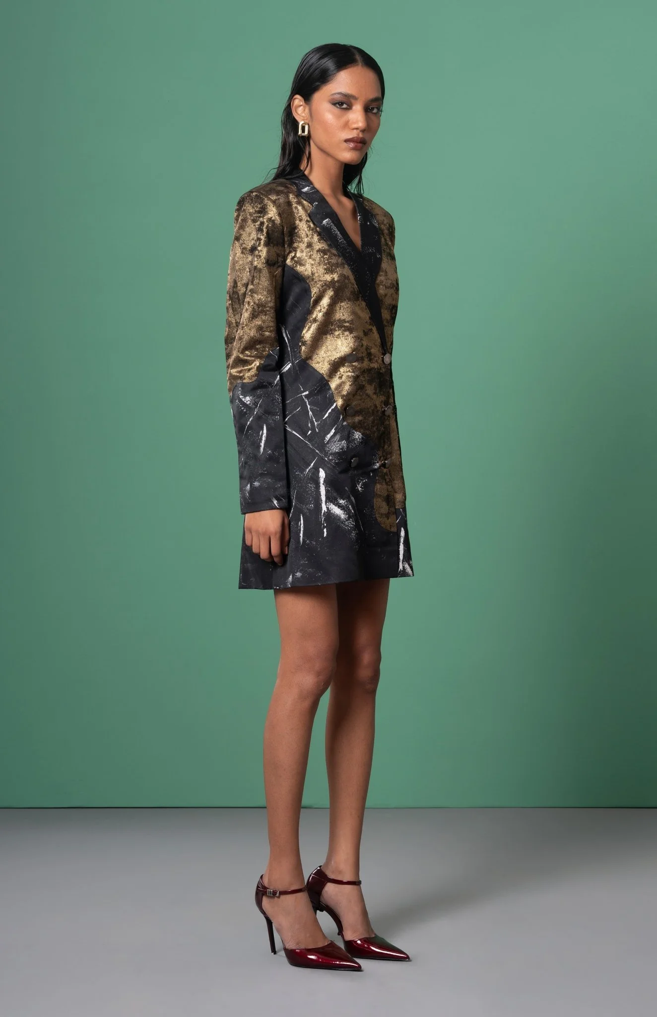 Onyx Patchwork Blazer Dress - Image 2