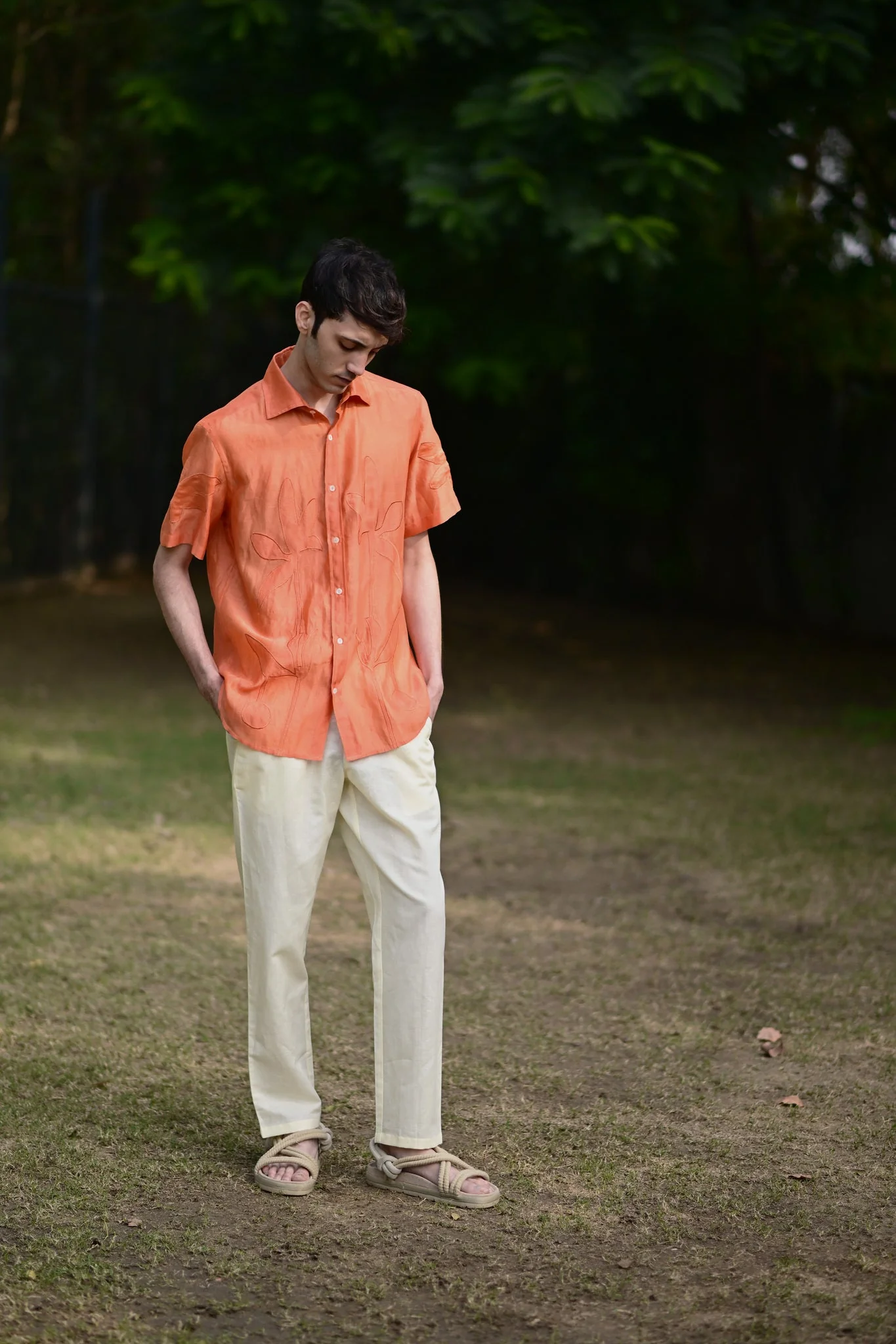 Orange Embroidered Shirt - Image 4