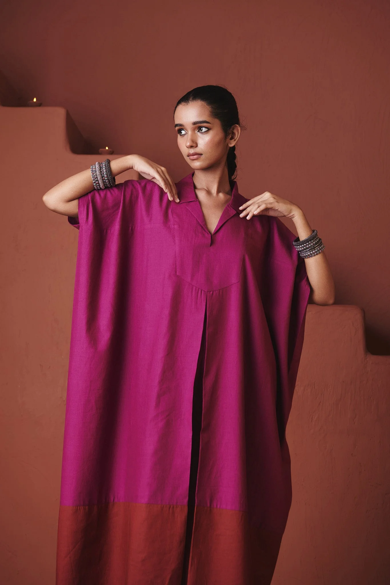 Orchid Co-Linen Kaftan Dress - Image 3