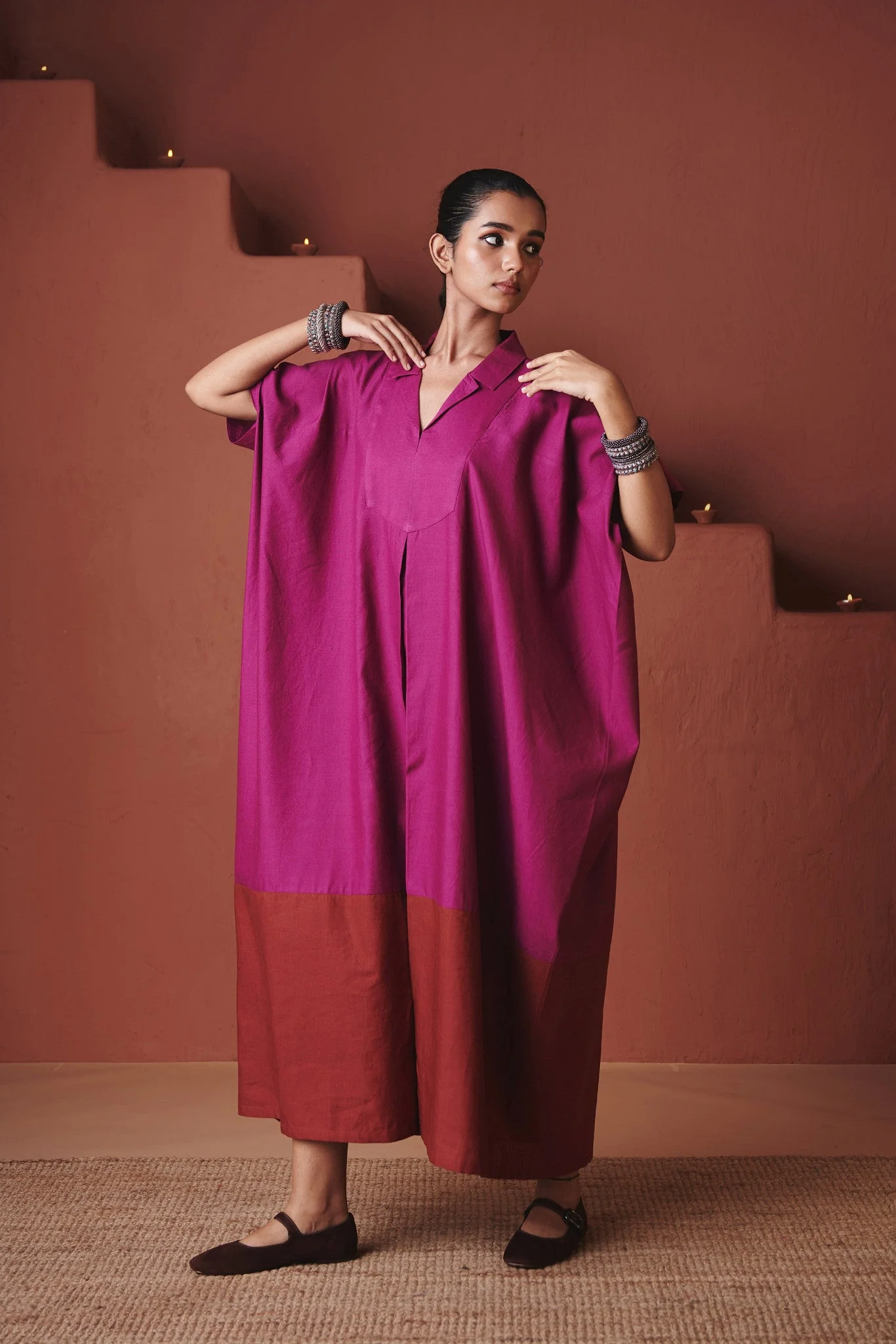 Orchid Co-Linen Kaftan Dress - Image 4