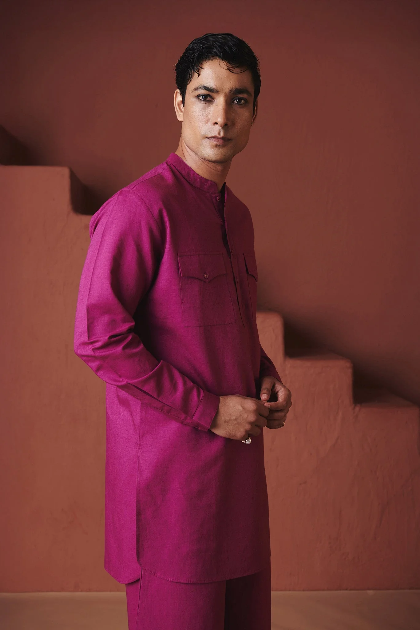 Orchid Co-Linen Men's Saif Kurta Set - Image 3