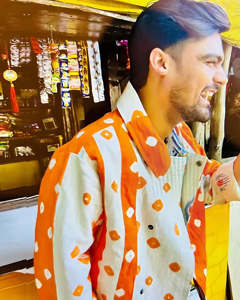 Organic Tie and Dye Orange Jacket - Image 5