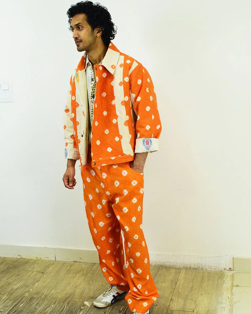 Organic Tie and Dye Orange Pant - Image 3