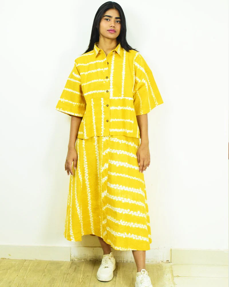 Organic Tie and Dye Yellow Kimono Top - Image 5