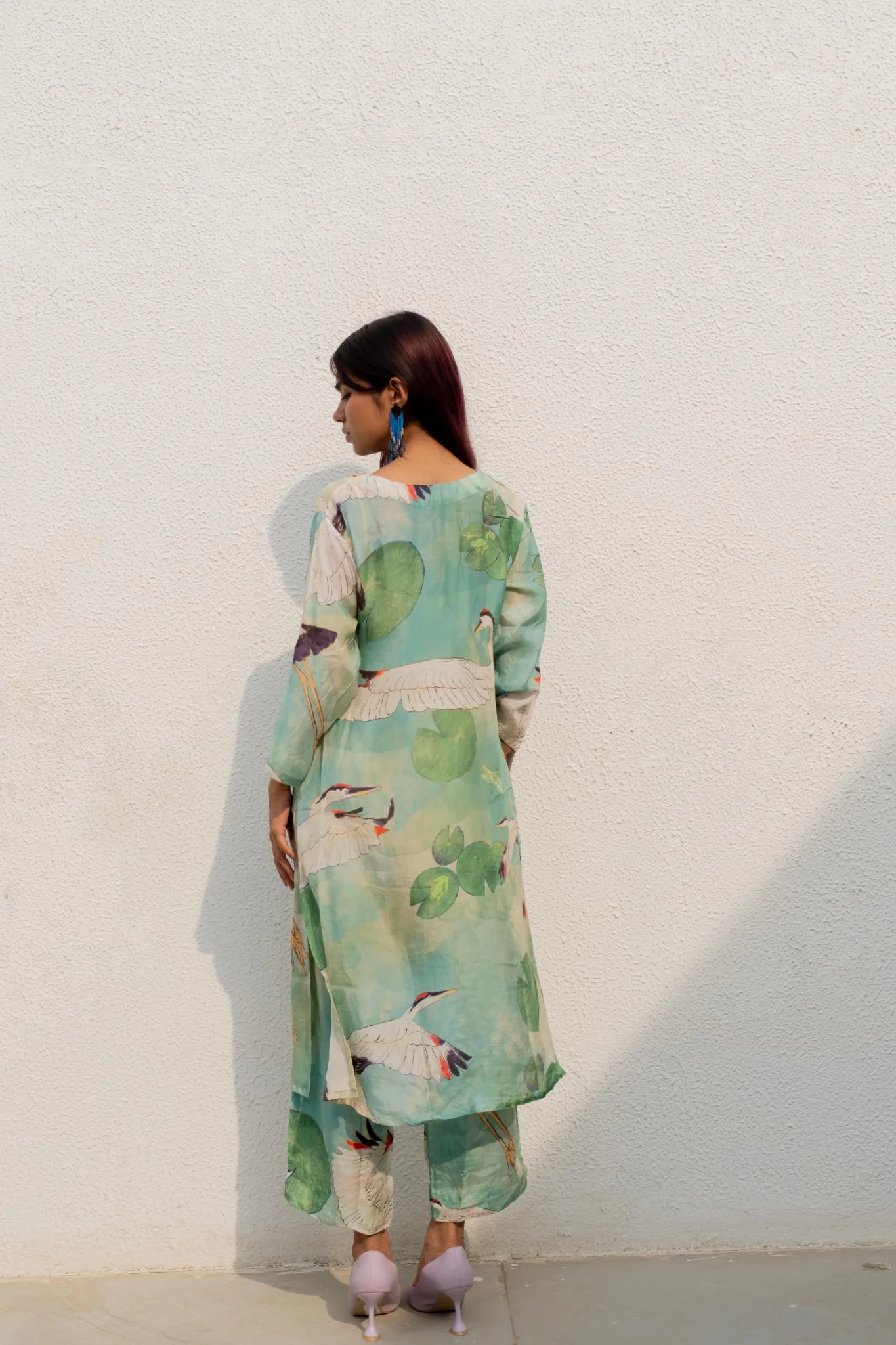 Oriental Cranes and Frogs Kurta Set - Image 6