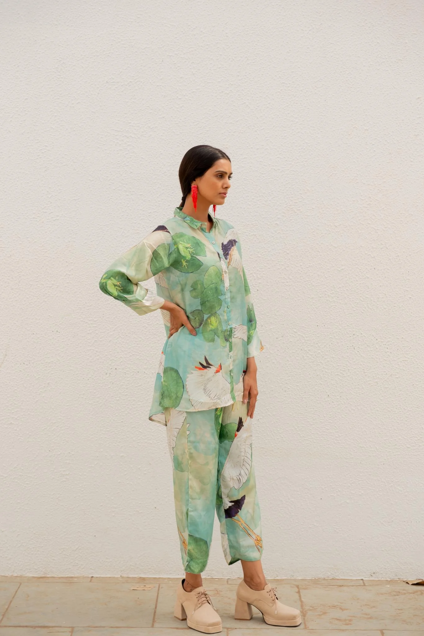 Oriental Cranes and Frogs Shirt Co-ord Set - Image 7