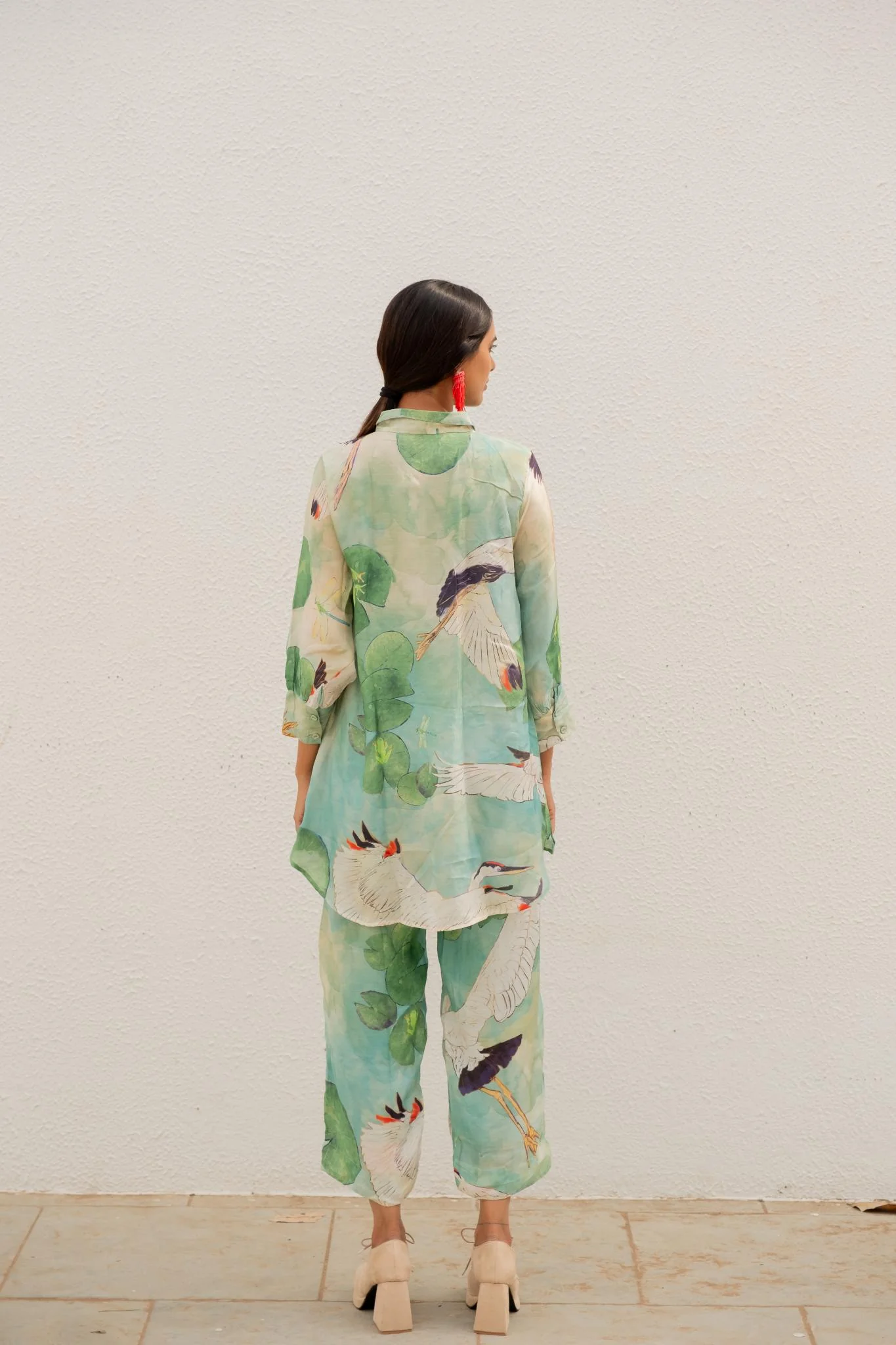 Oriental Cranes and Frogs Shirt Co-ord Set - Image 8