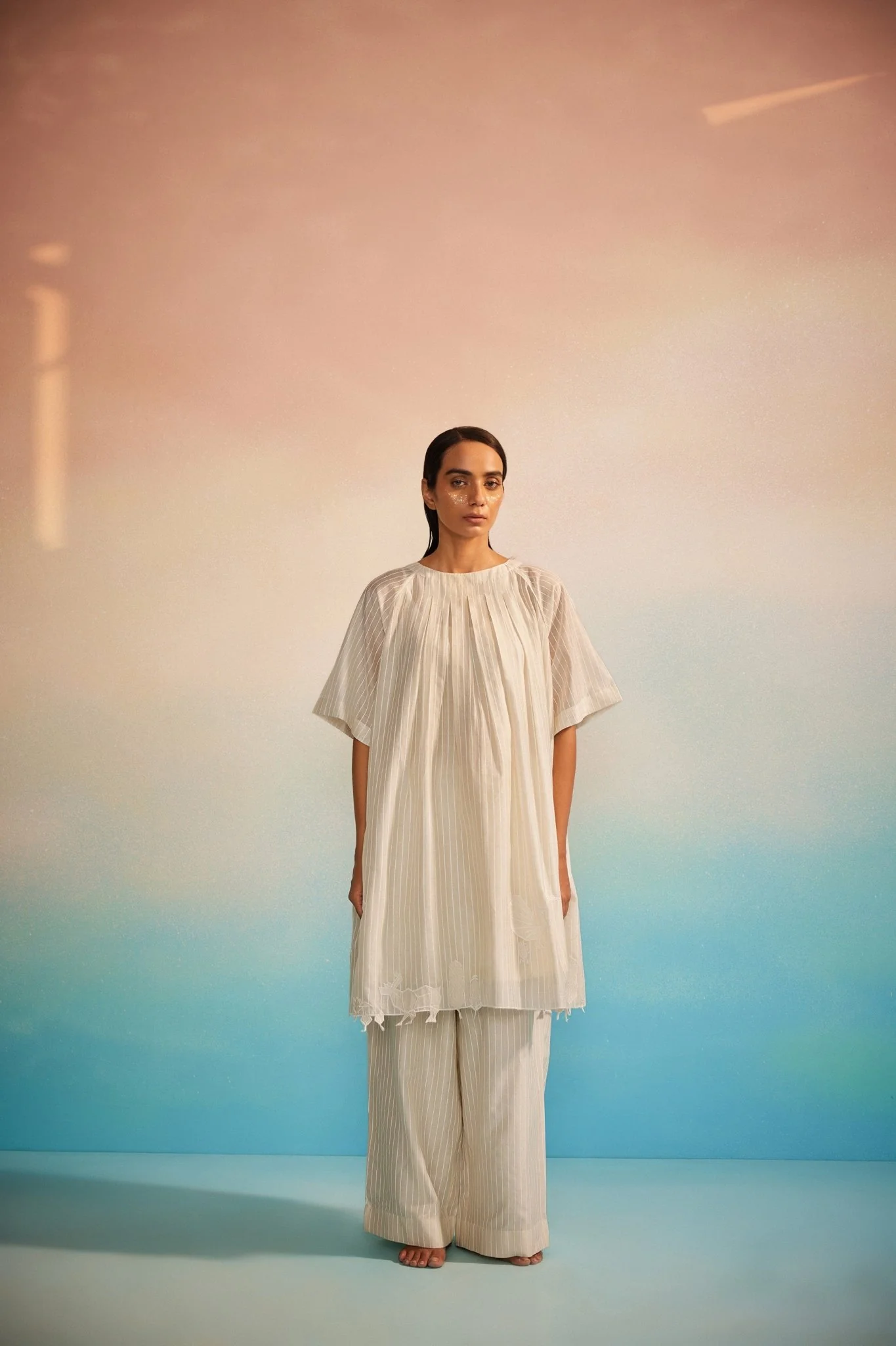 Orihime Box Pleat Appliqué Kurta Set