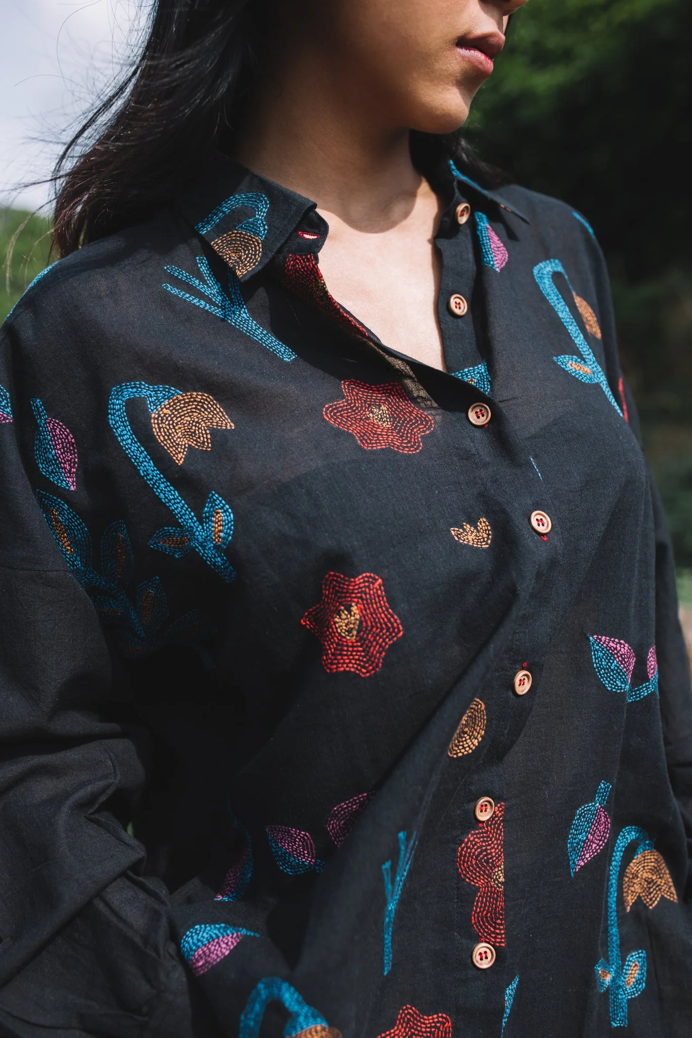 Oshibana Shirt - Black - Image 2