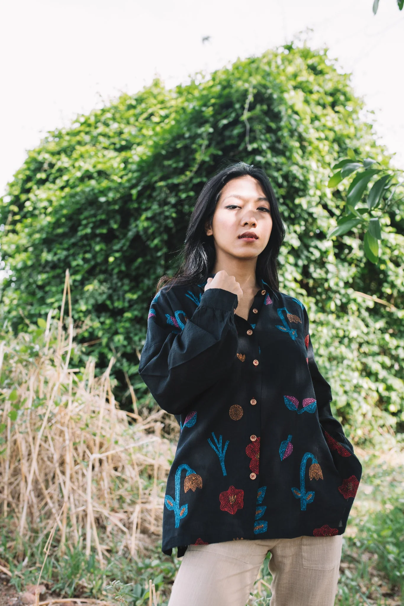 Oshibana Shirt - Black - Image 3