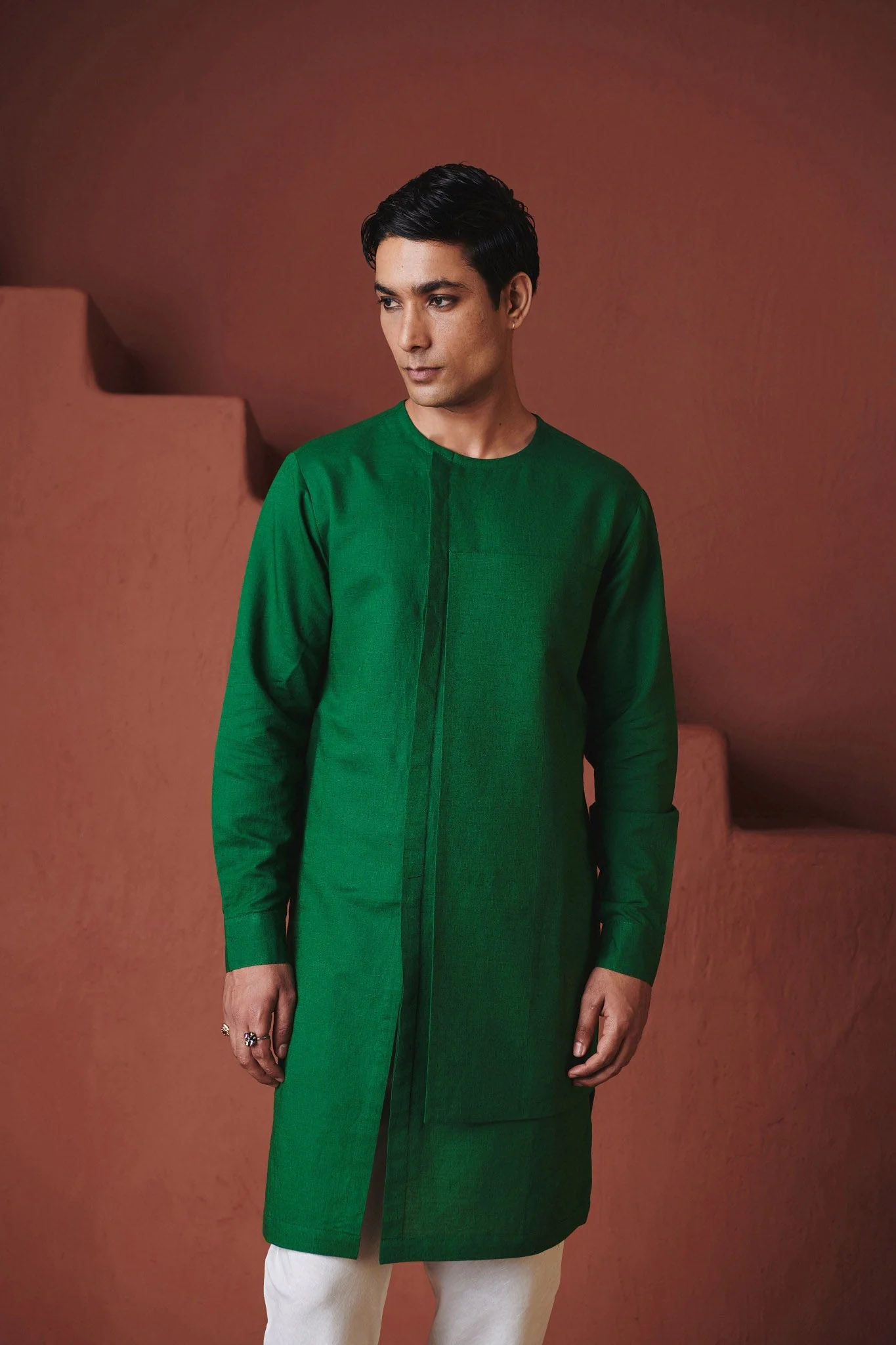 Paana 100% Linen Men's Side Panel Kurta