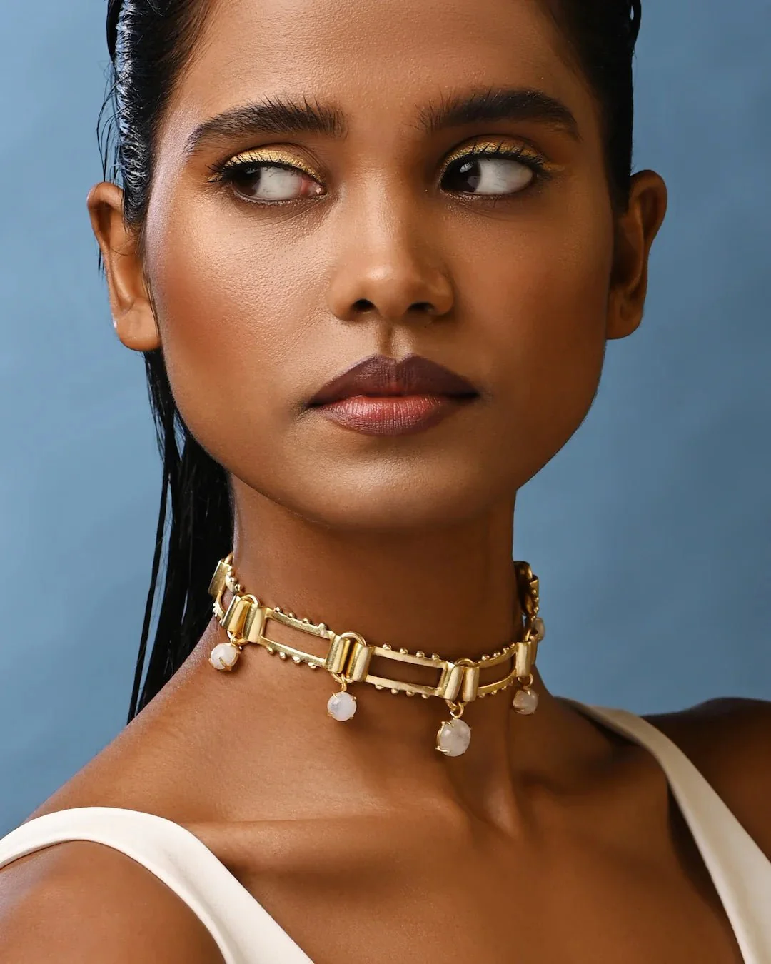 Palisade Choker - Gold and Moonstone
