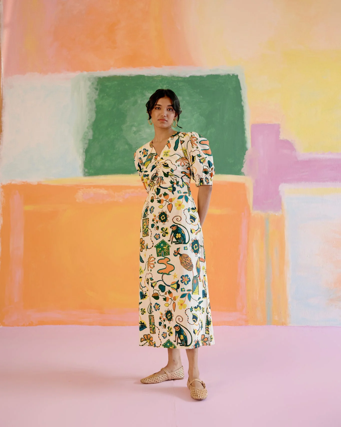 Paloma Midi Dress in Kakapo Print - Image 3