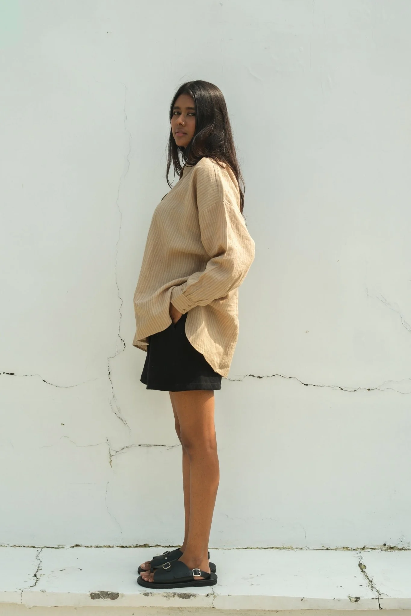 Parallel Beige Oversized Shirt - Image 2