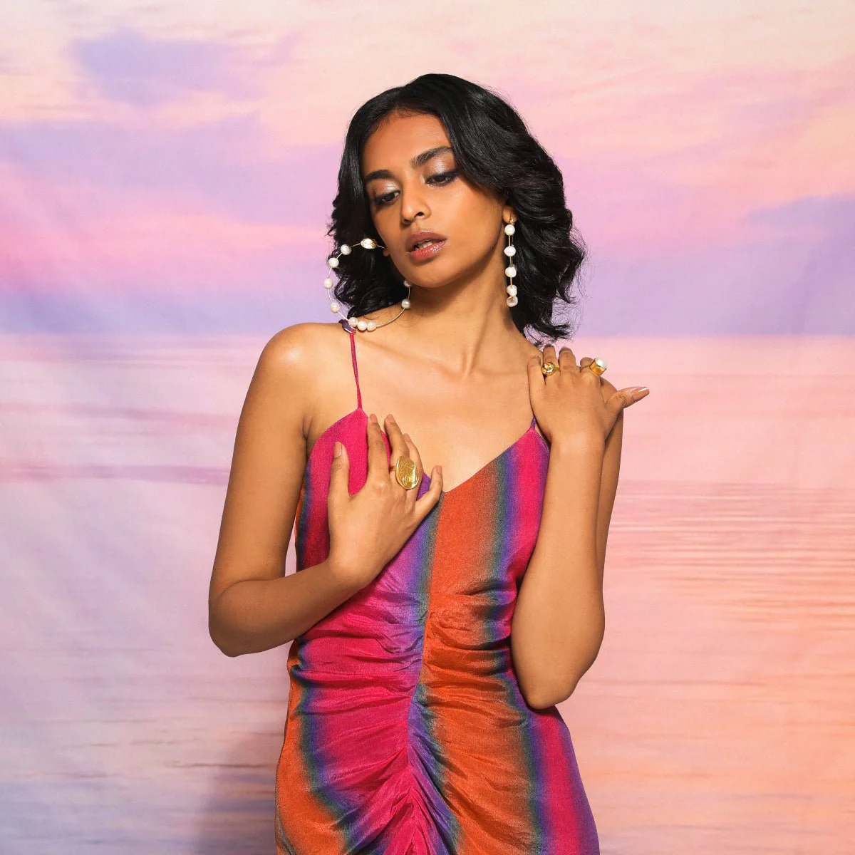 Pearl Moon Hoops - Image 2
