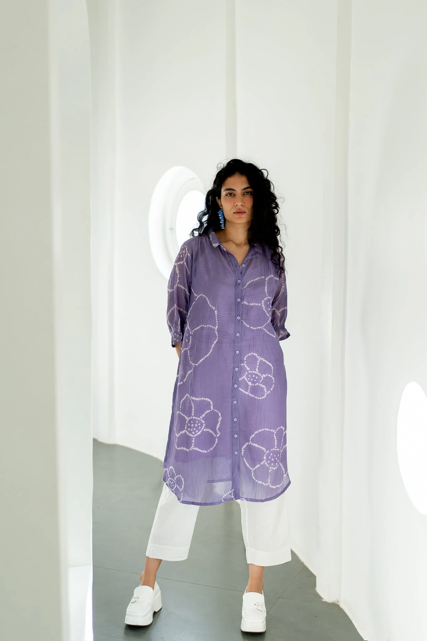 Periwinkle Bandhej Tunic - Image 2