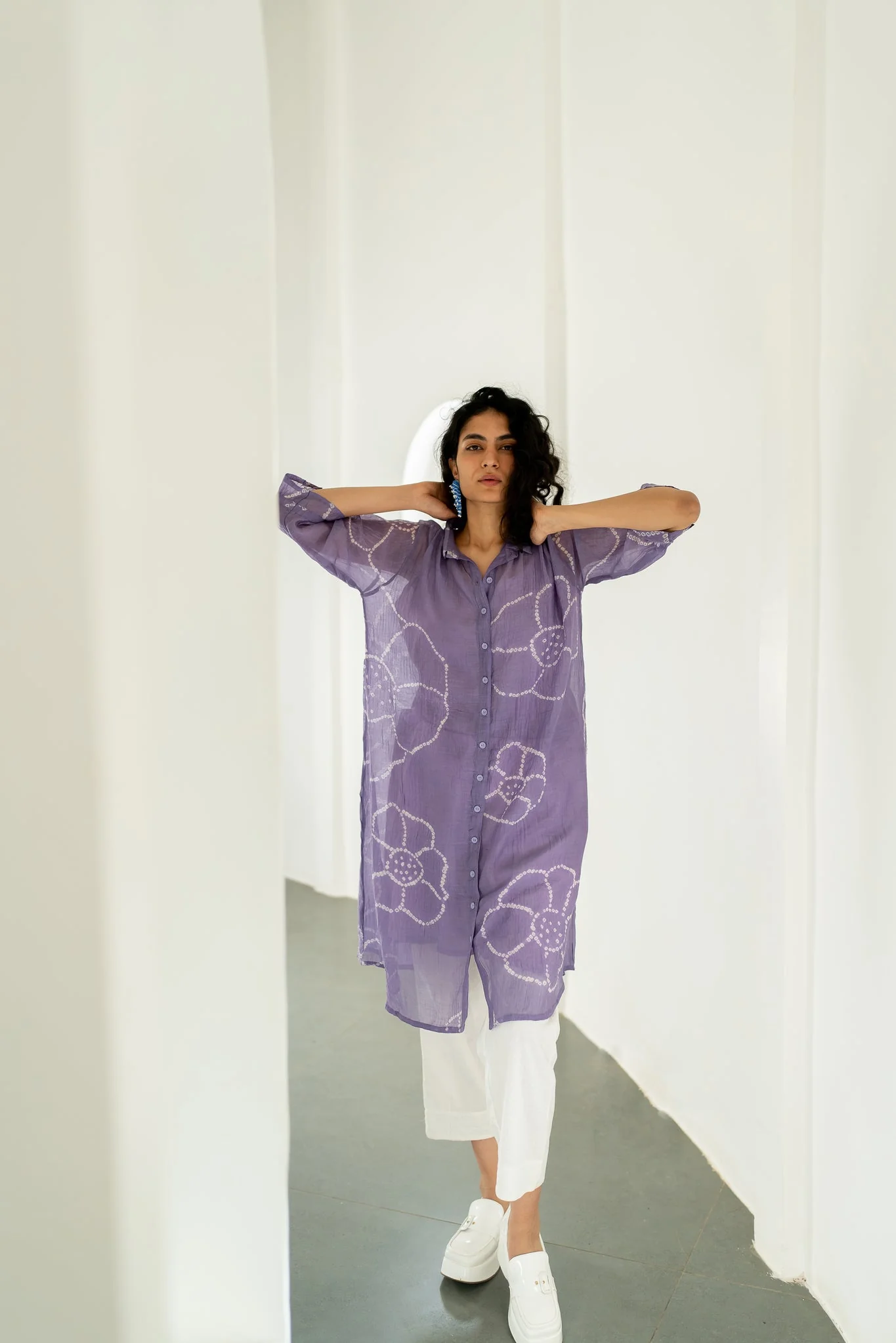 Periwinkle Bandhej Tunic - Image 7