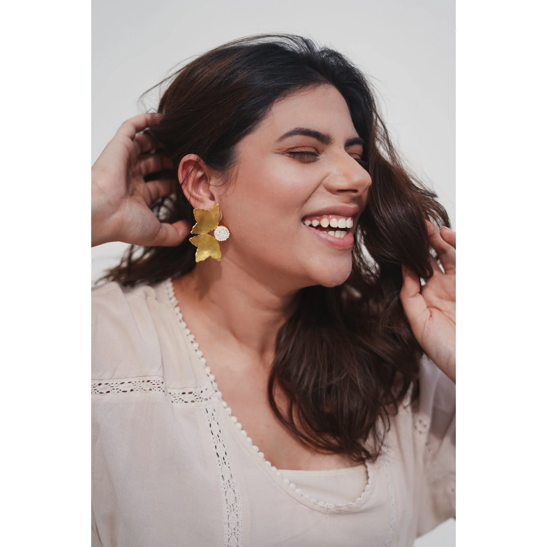 Petal Studs in Gold - Image 4